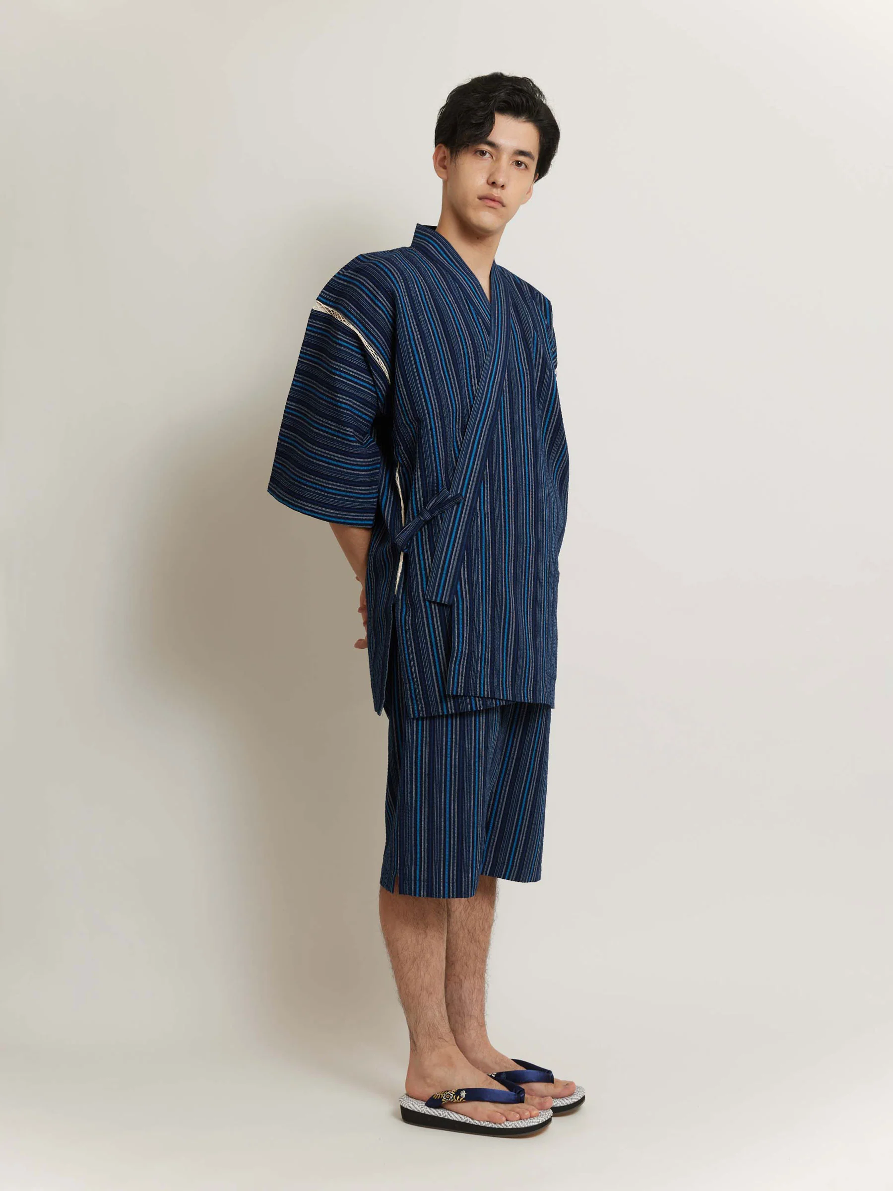 Aizome Jinbei Natural Cotton Shirt and Shorts - Image 3