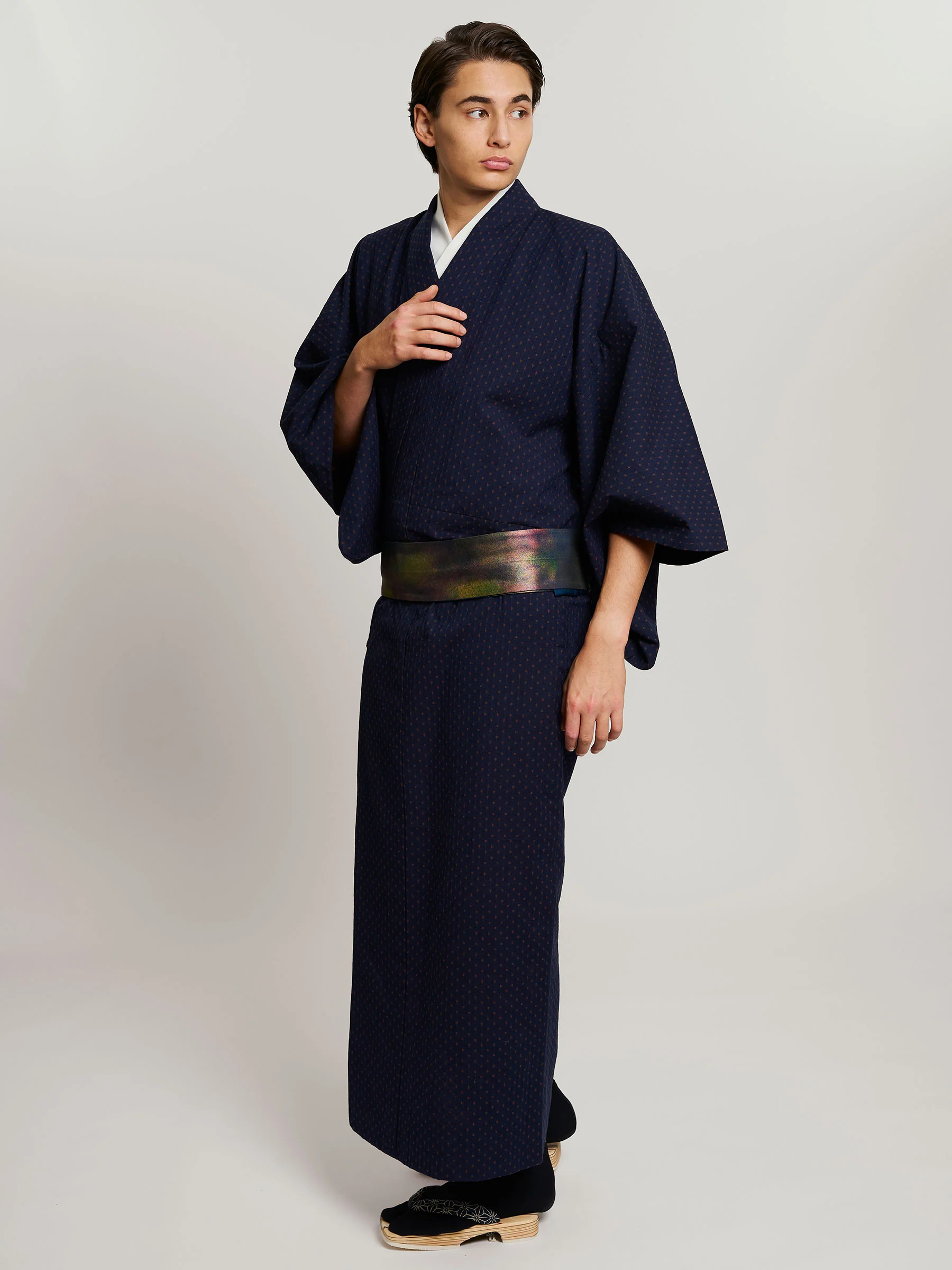 Amber Star Woven Cotton Kimono by Mikeshi - Image 3