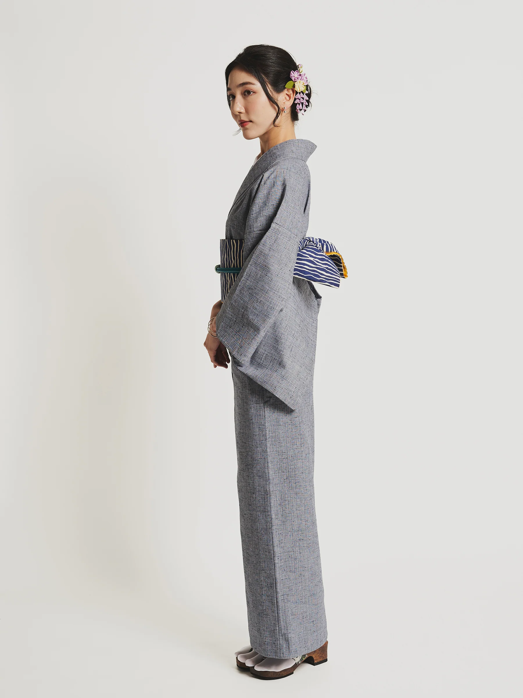 Ame Blue Kurume Cotton Kimono - Image 3