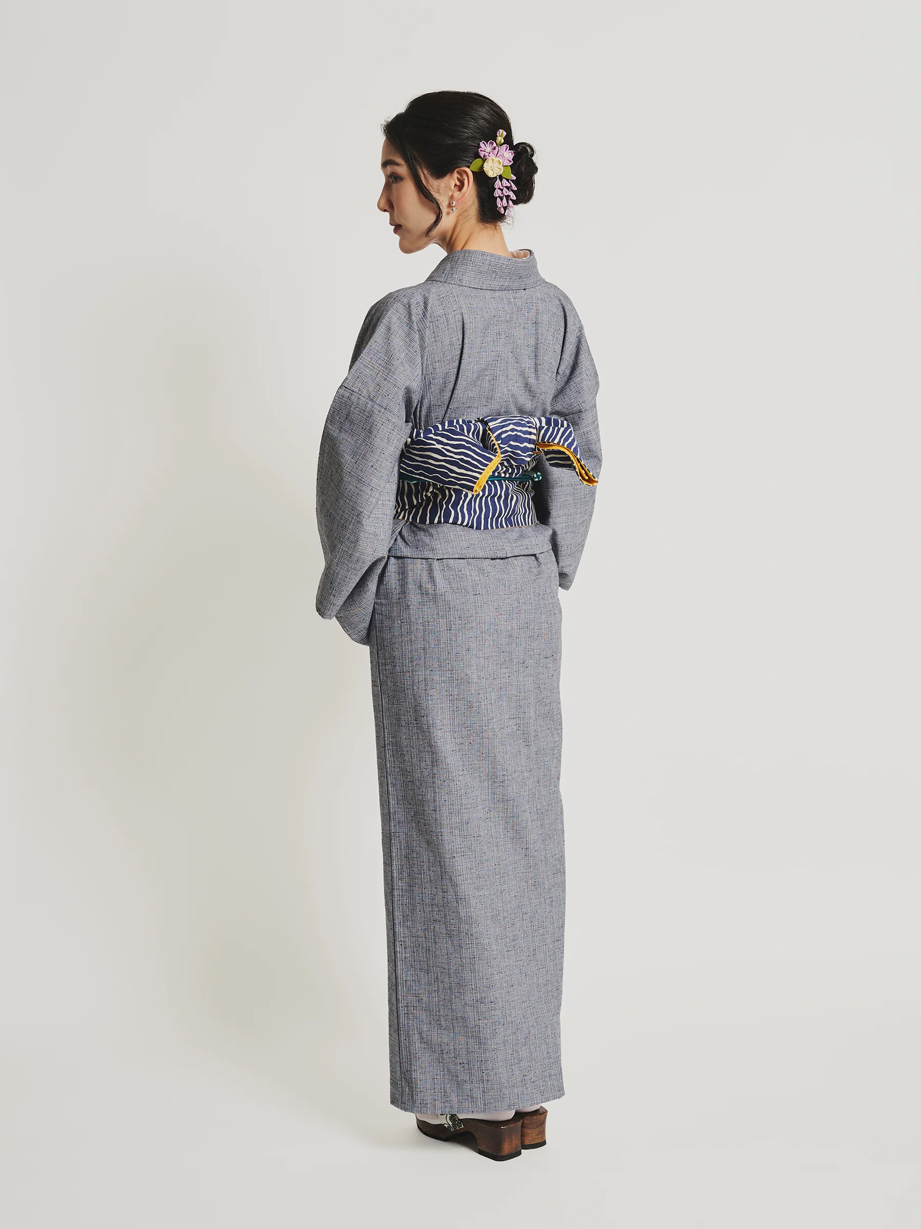 Ame Blue Kurume Cotton Kimono - Image 4