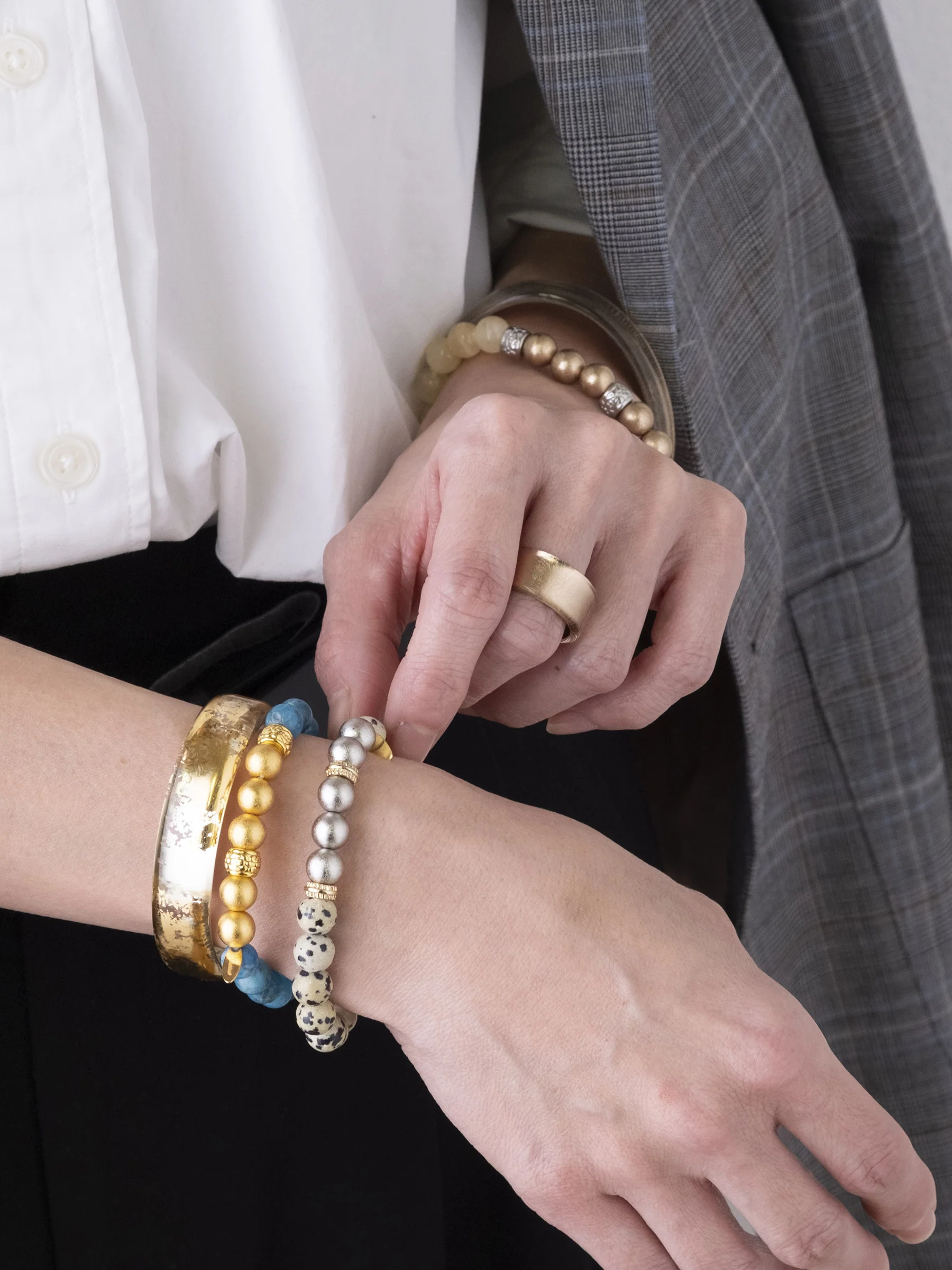 Apatite Gold Leaf Bracelet by Hakuza - Image 2