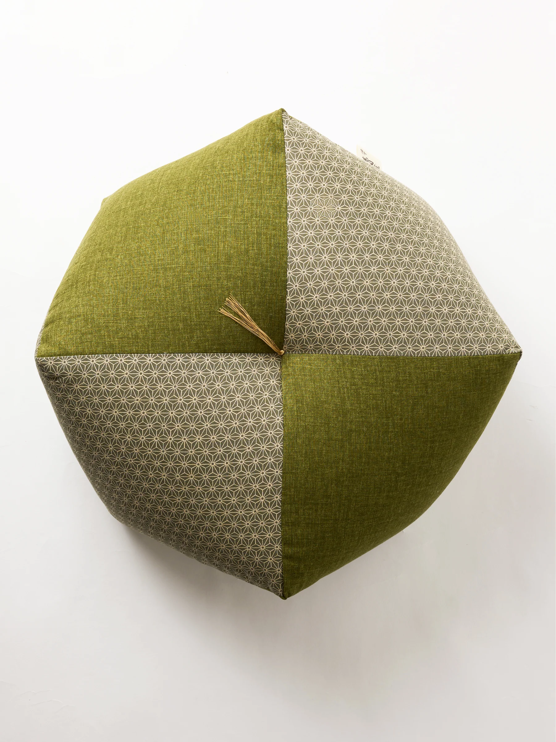 Asanoha Green Zafu Cushion - Image 3