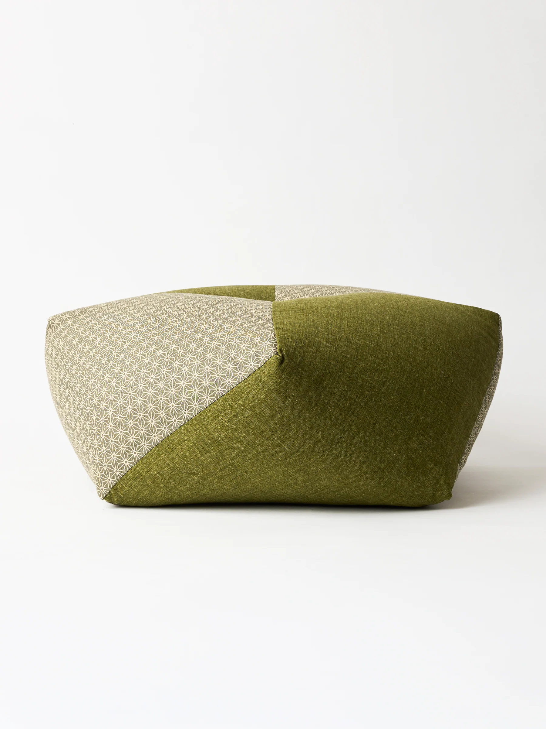 Asanoha Green Zafu Cushion - Image 4