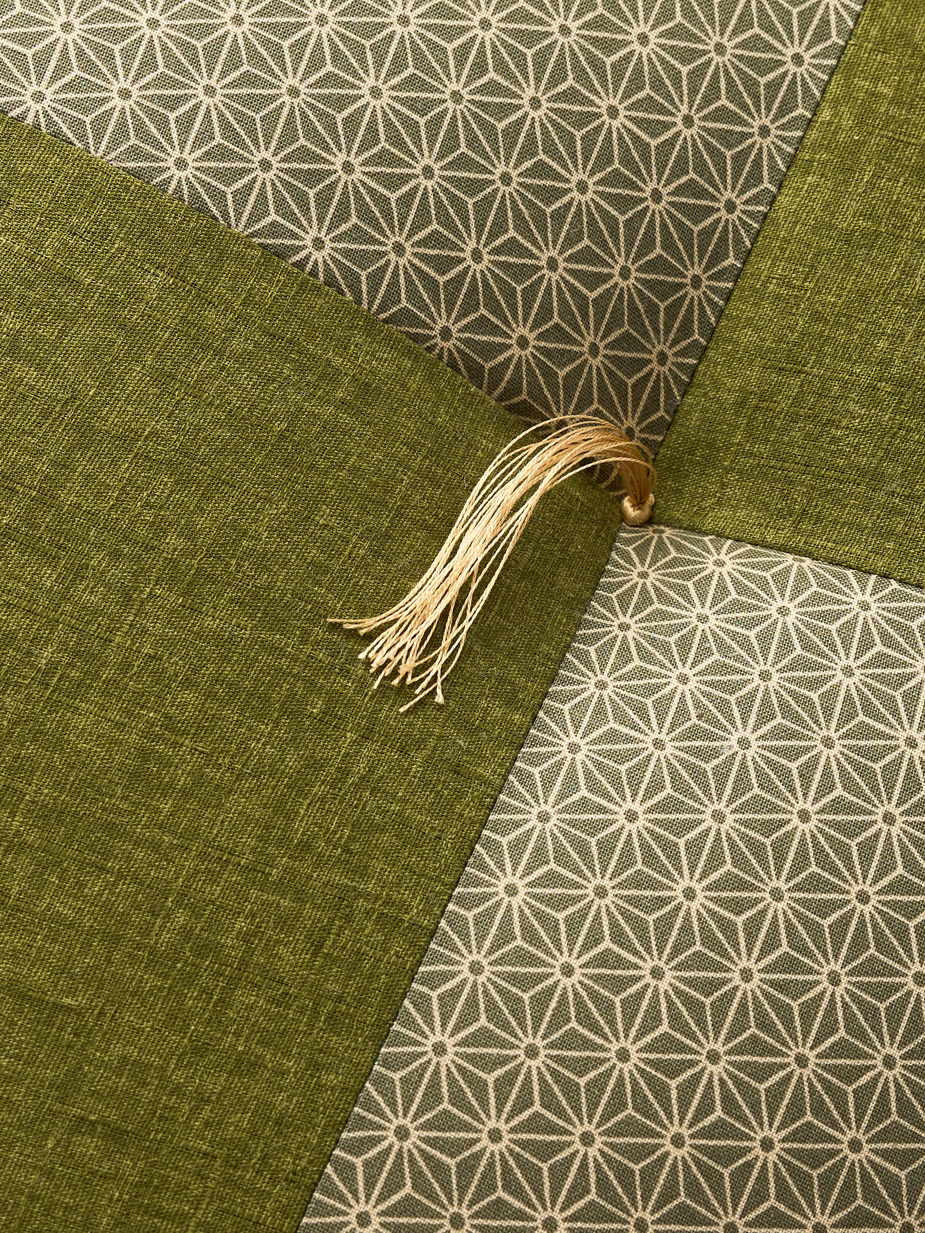 Asanoha Green Zafu Cushion - Image 5
