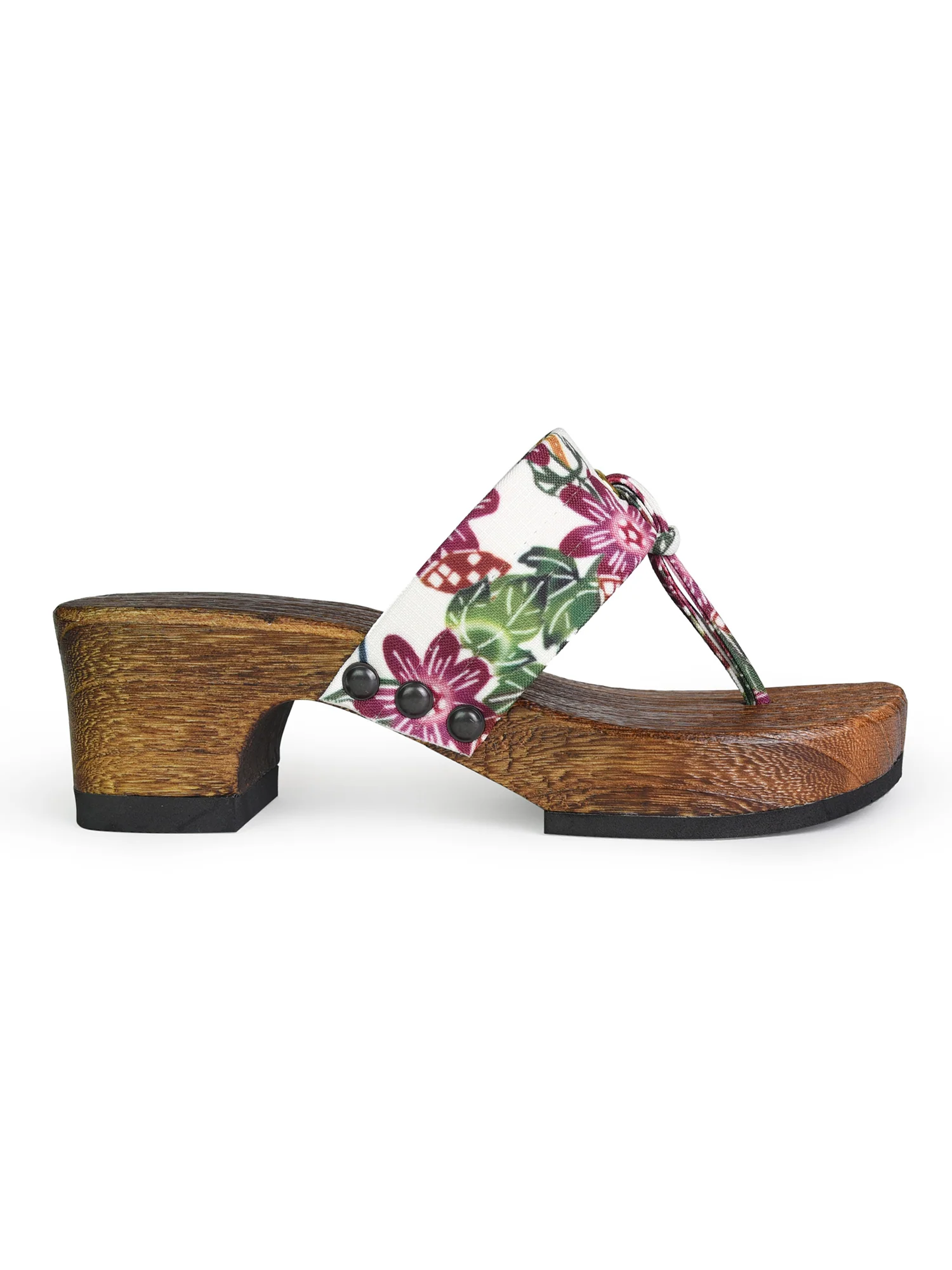 Bingata Wooden Geta Sandals in Passion Flower - Image 3