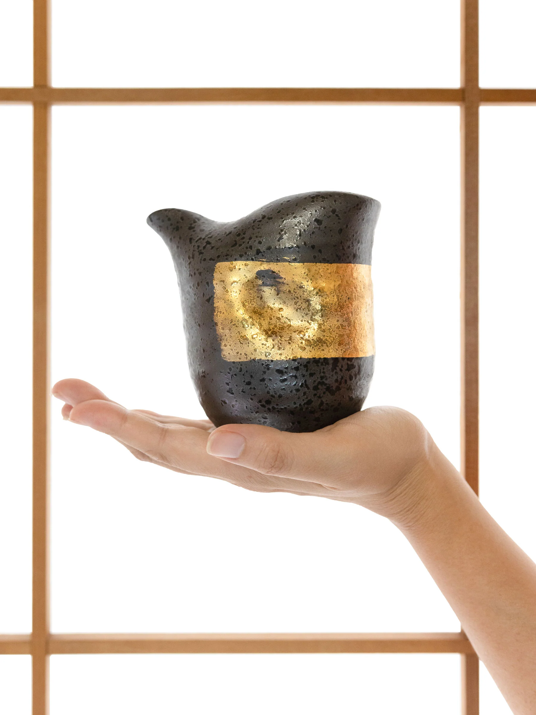 Black Kinmaki Mino Ware Japanese Sake Set by Yamai - Image 9