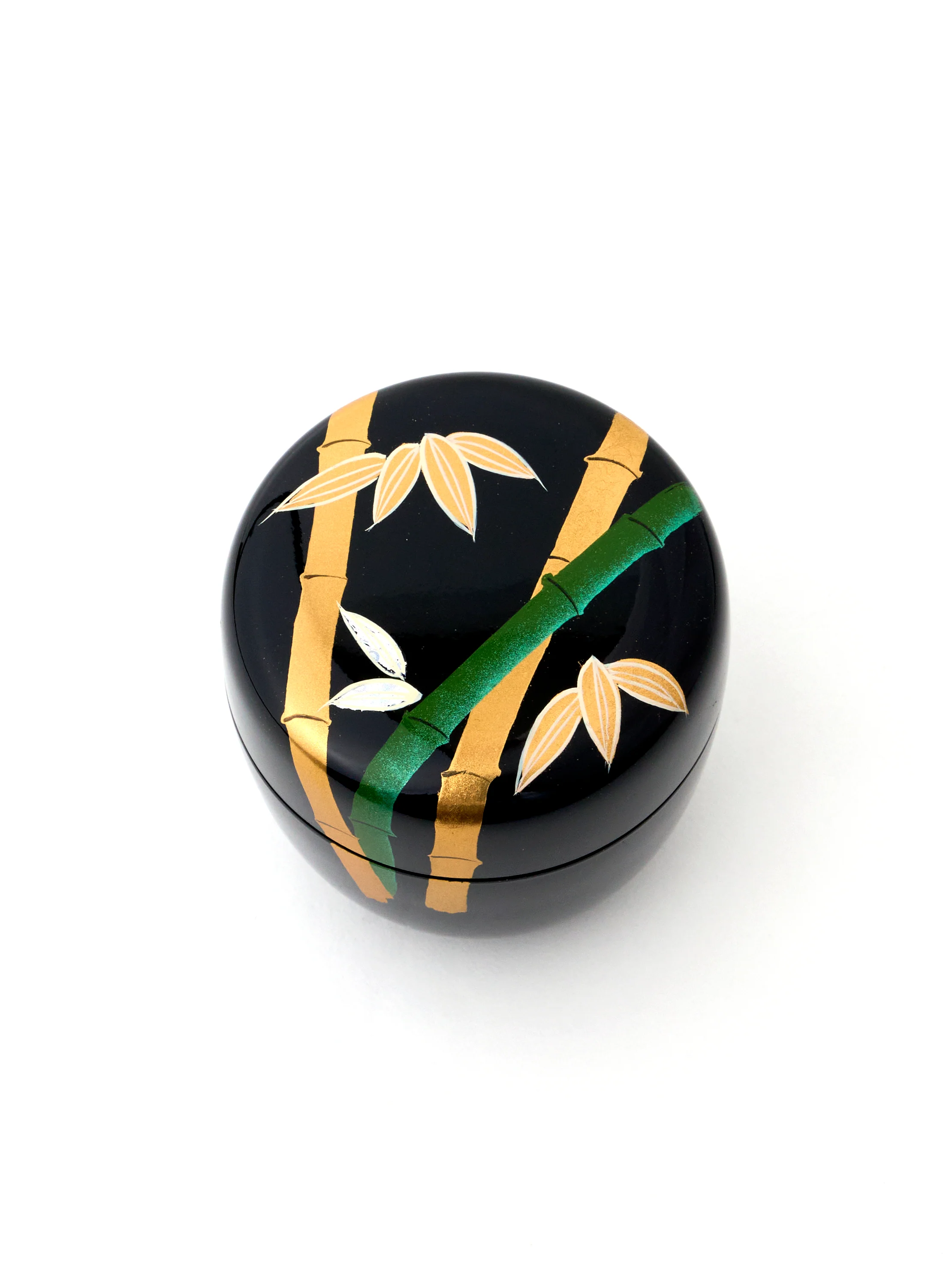 Black Lacquer Bamboo Matcha Tea Caddy - Image 4