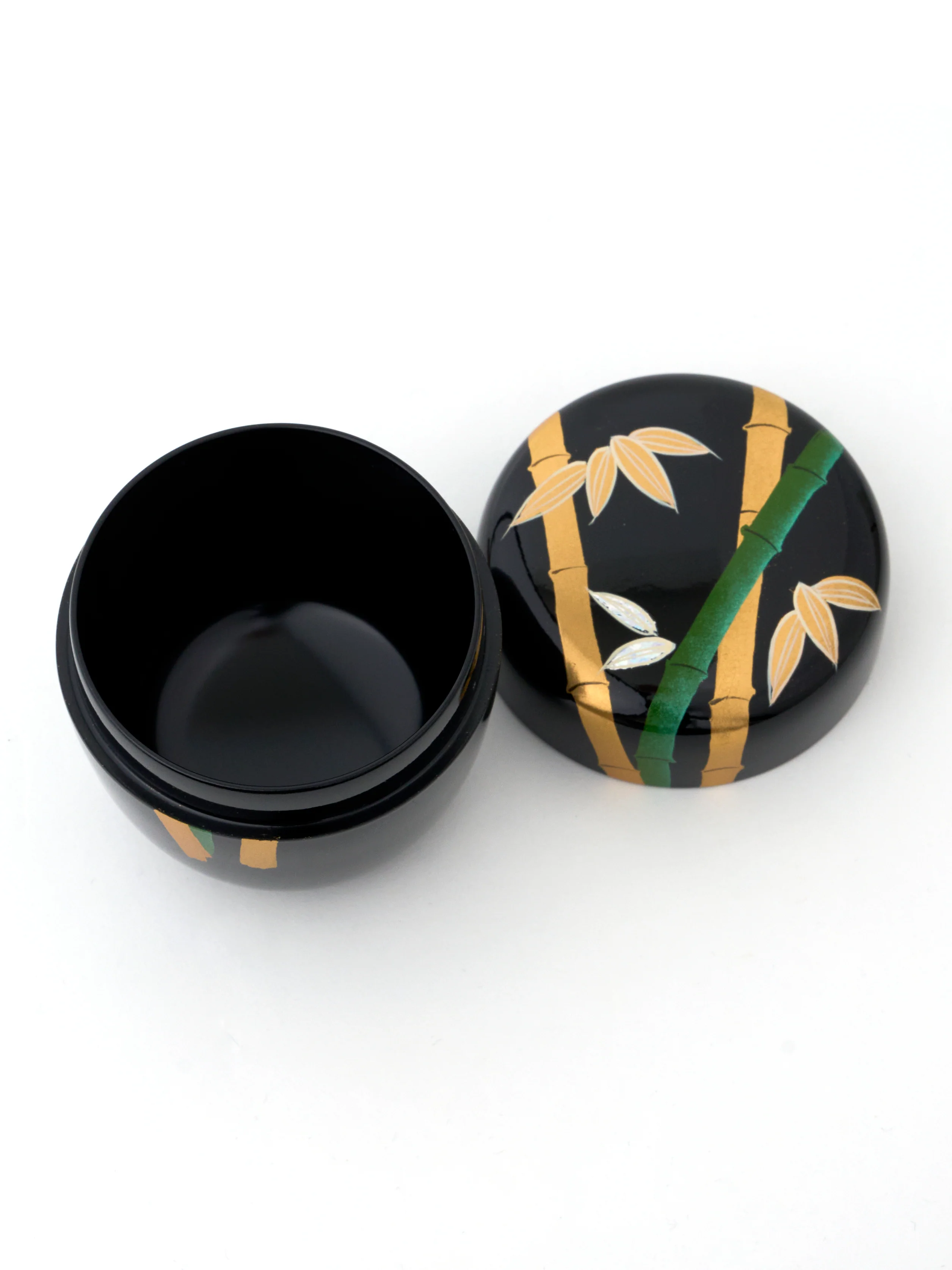 Black Lacquer Bamboo Matcha Tea Caddy - Image 5