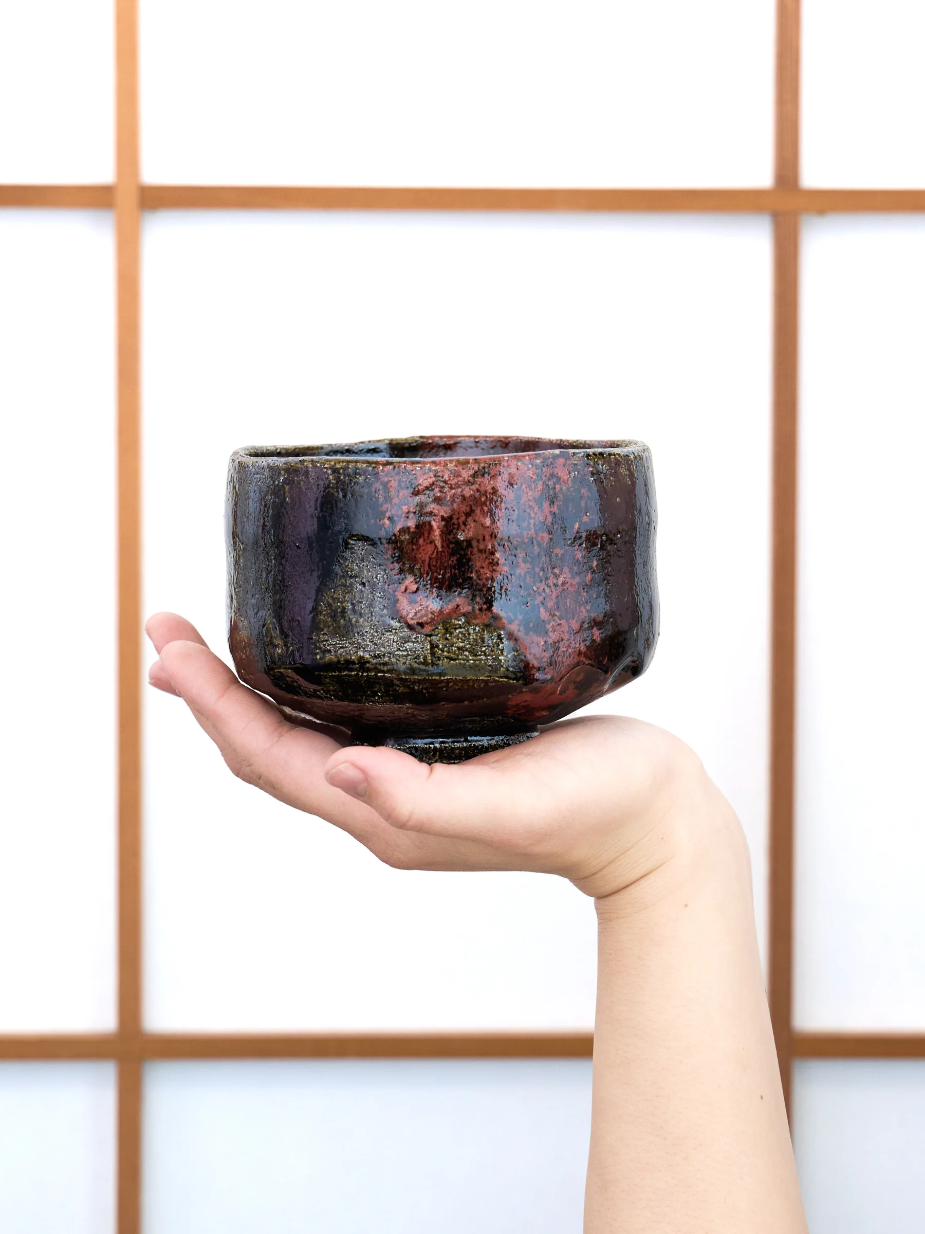 Black Raku Pottery Chawan Matcha Bowl by Shuraku - Image 7