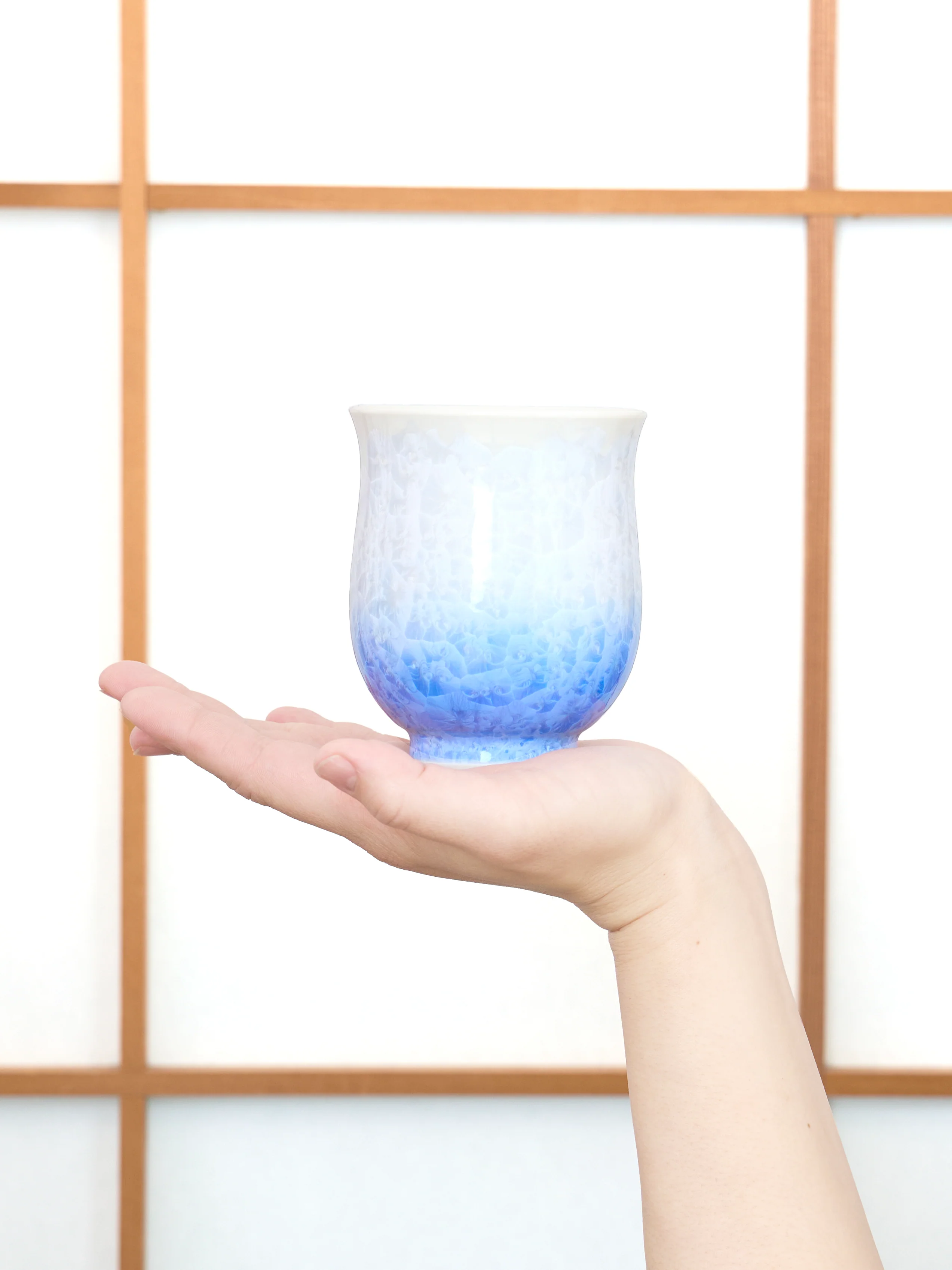 Blue Crystal Kyoto Ware Yunomi Teacup Set by Touan (7fl.oz/200ml) - Image 9