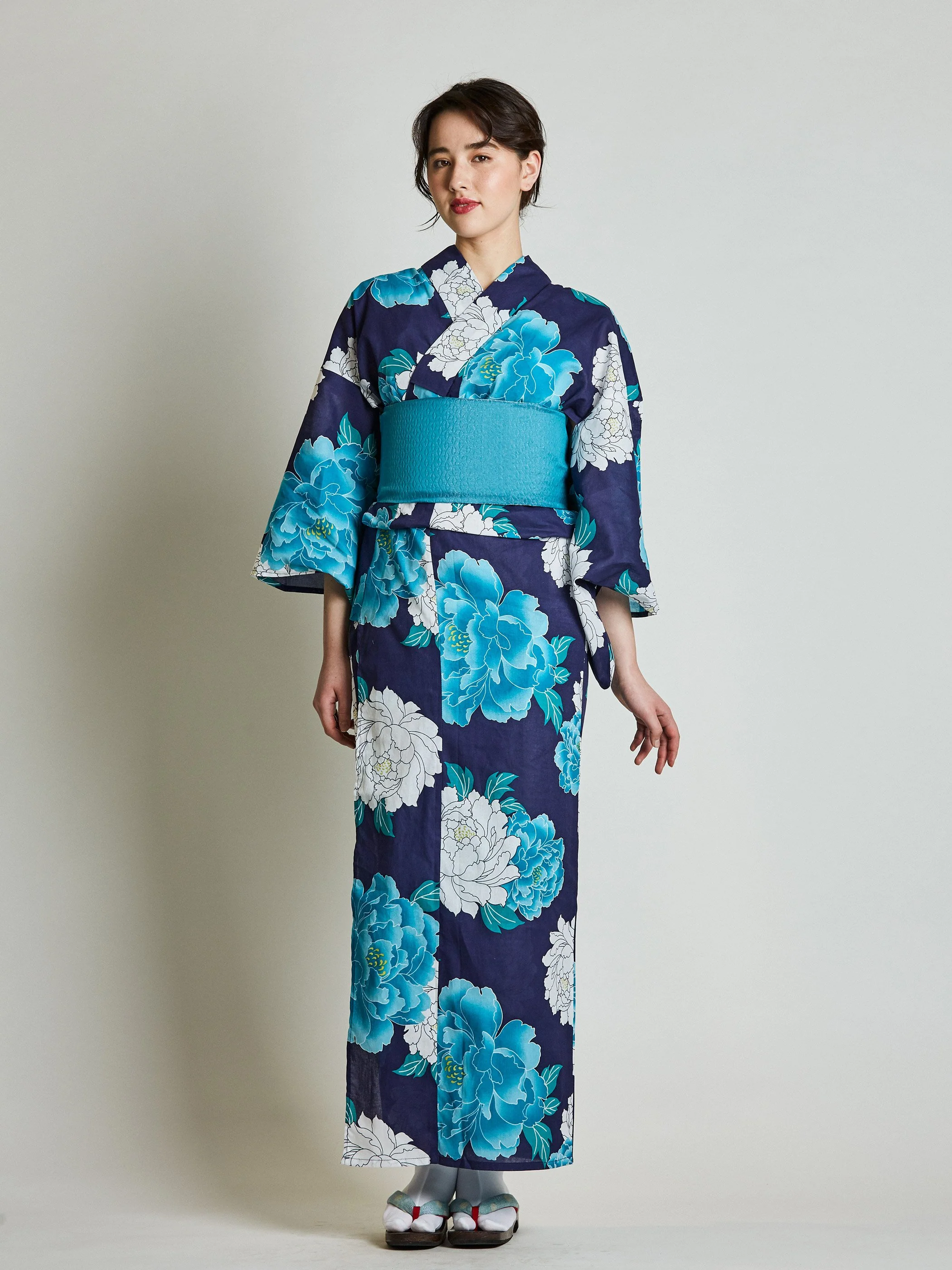 Blue Diamond Weave Obi Belt - Image 4