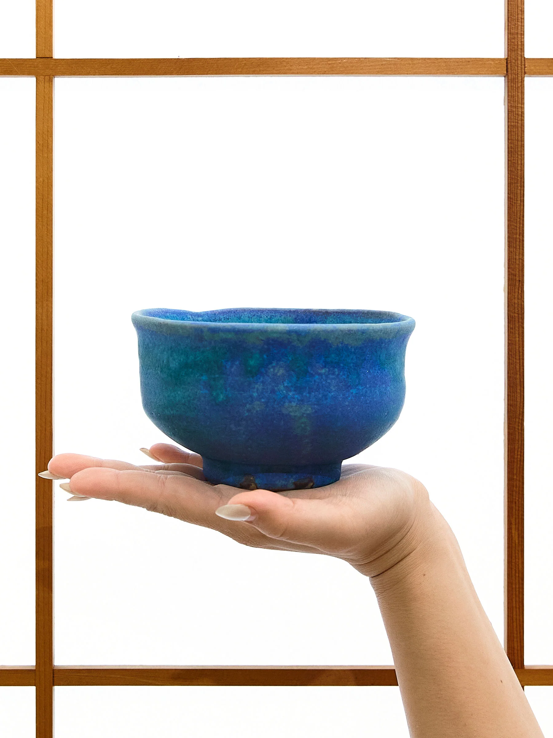Blue Tokoname Ware Chawan Matcha Bowl - Image 5