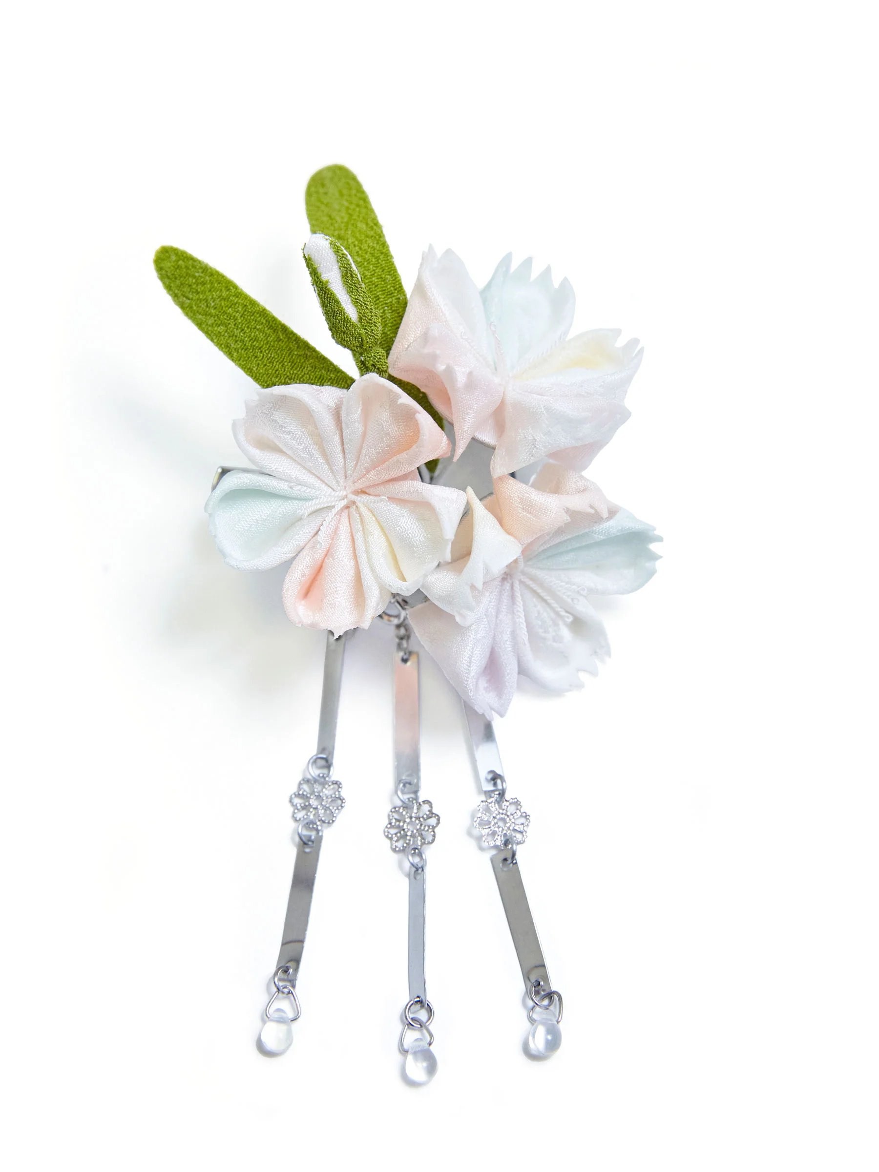 Carnation Kanzashi Silk Hair Clip/Brooch - Image 4