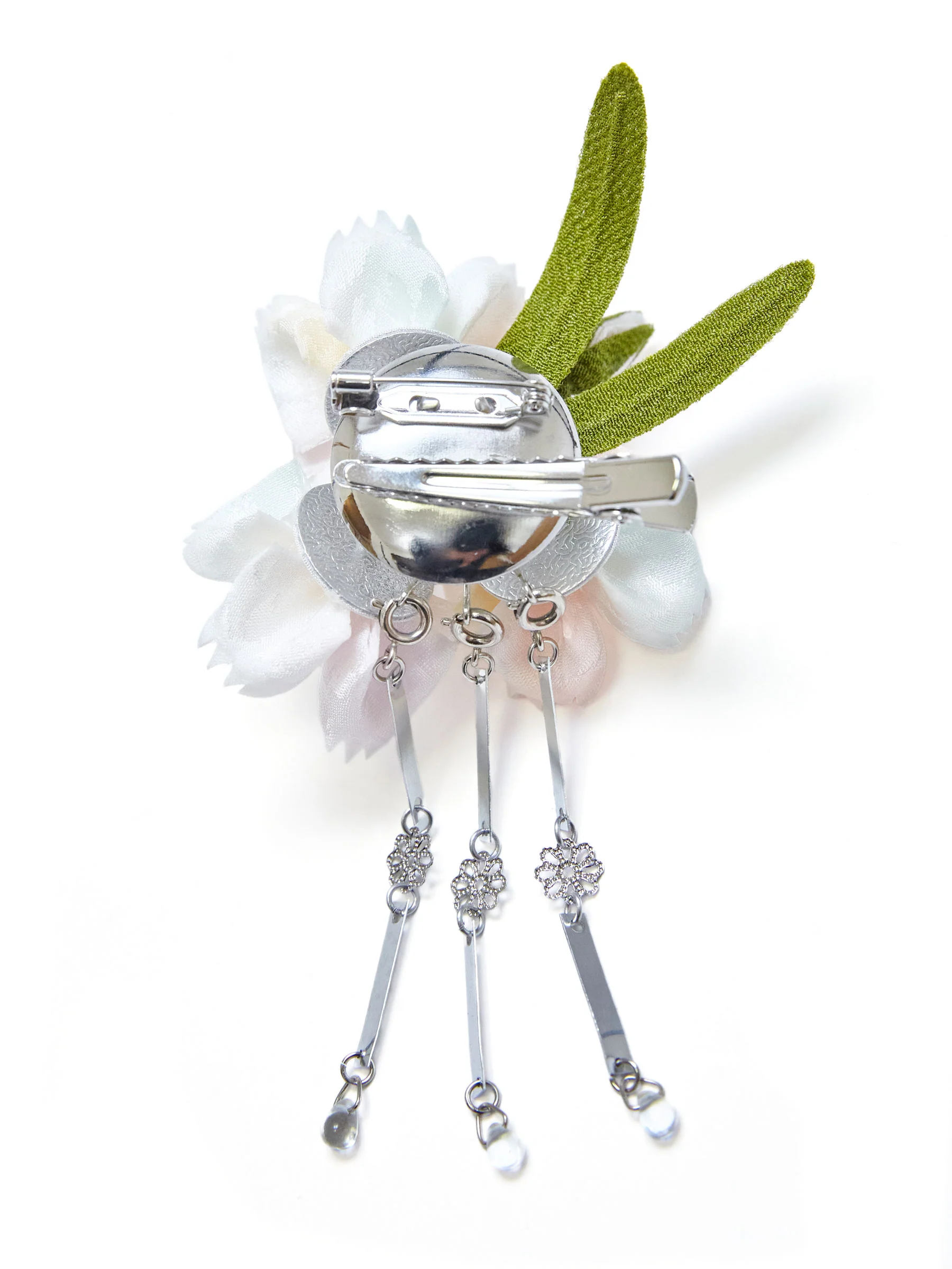 Carnation Kanzashi Silk Hair Clip/Brooch - Image 5
