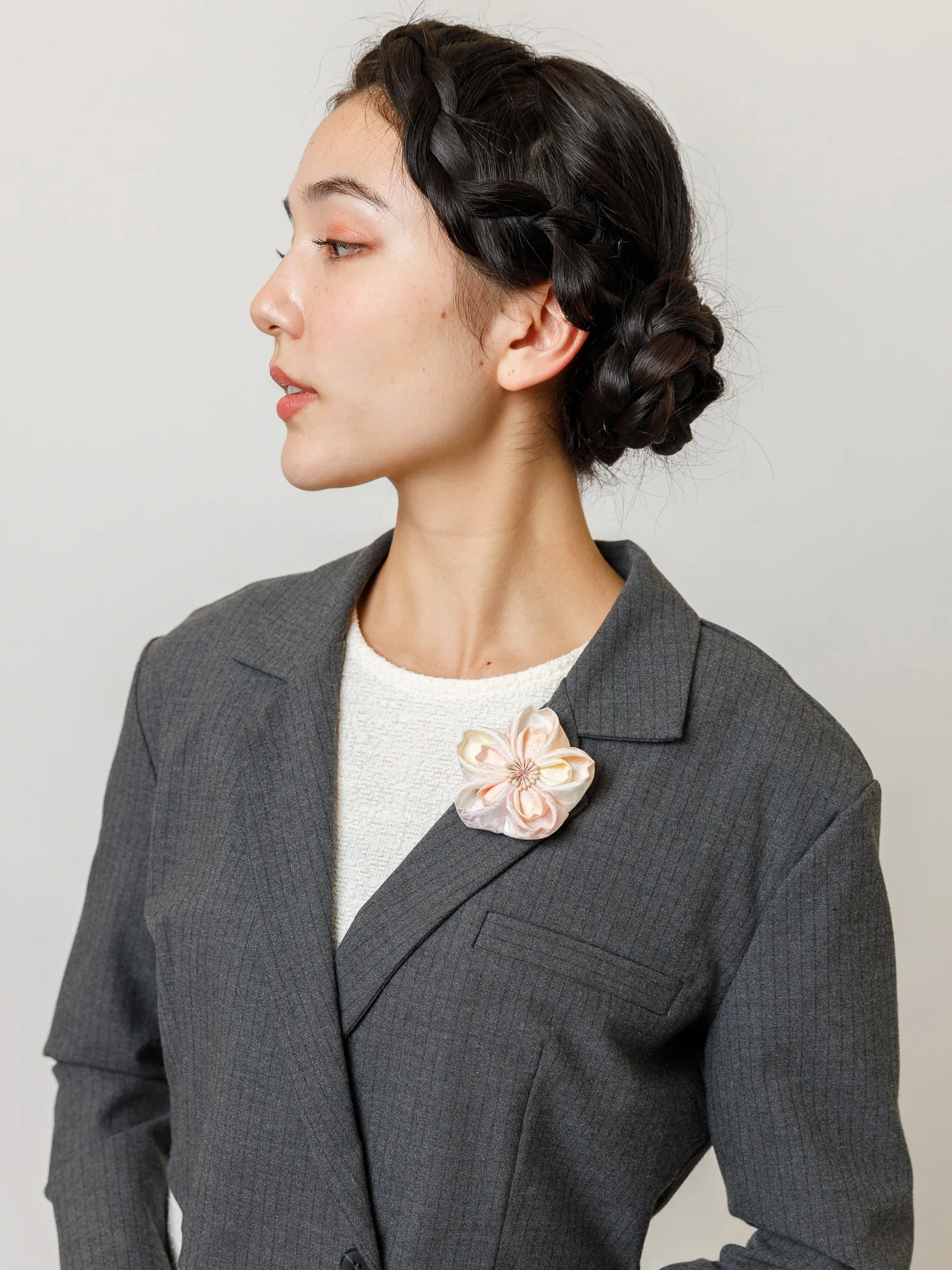 Cherry Blossom Kanzashi Silk Hair Clip/Brooch - Image 3