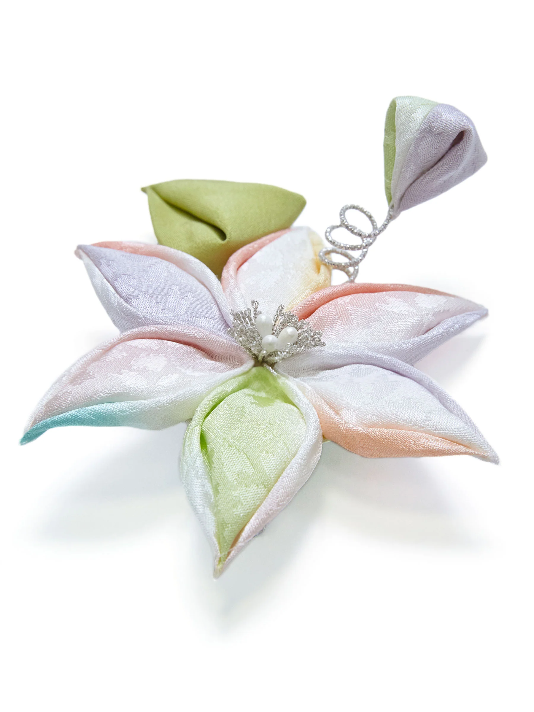 Clematis  Kanzashi Silk Hair Clip/Brooch - Image 4