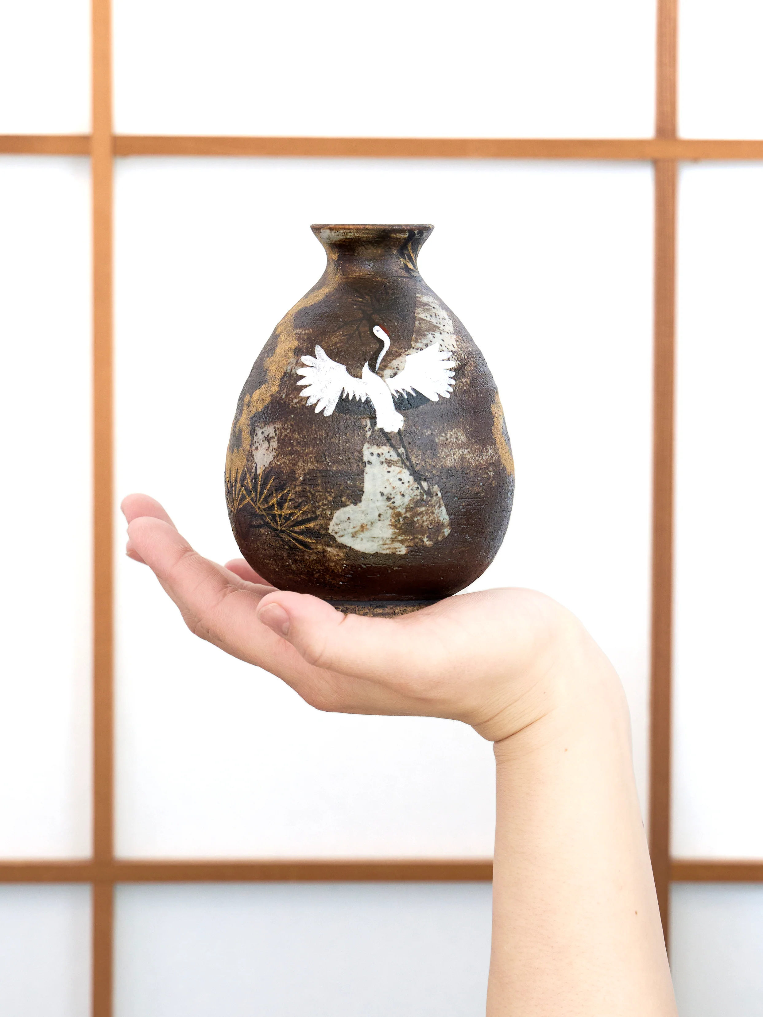 Crane Kyoto Ware Japanese Sake Set by Hachiman - Image 9