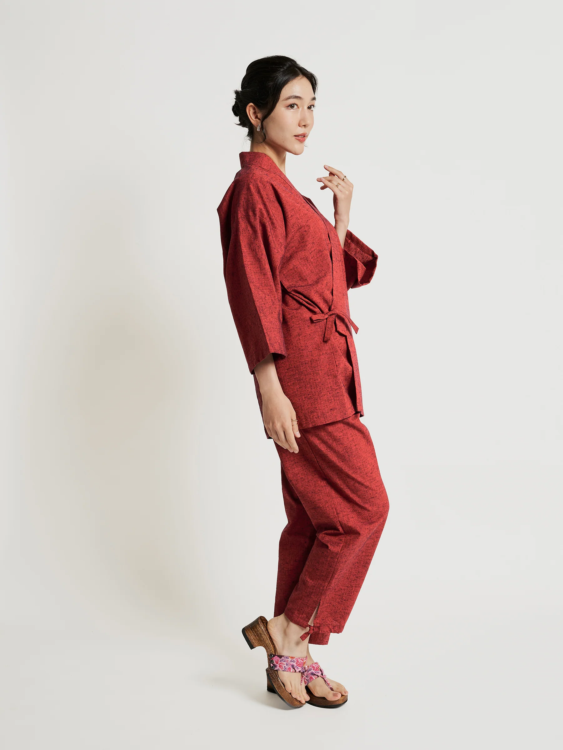 Brocade Red Samue Jacket & Lounge Pants - Image 3