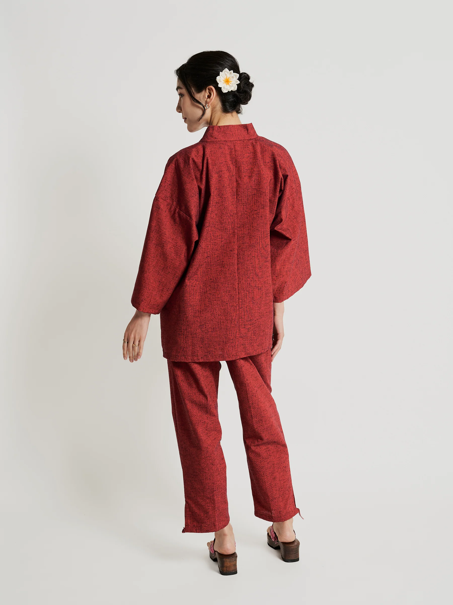 Brocade Red Samue Jacket & Lounge Pants - Image 4