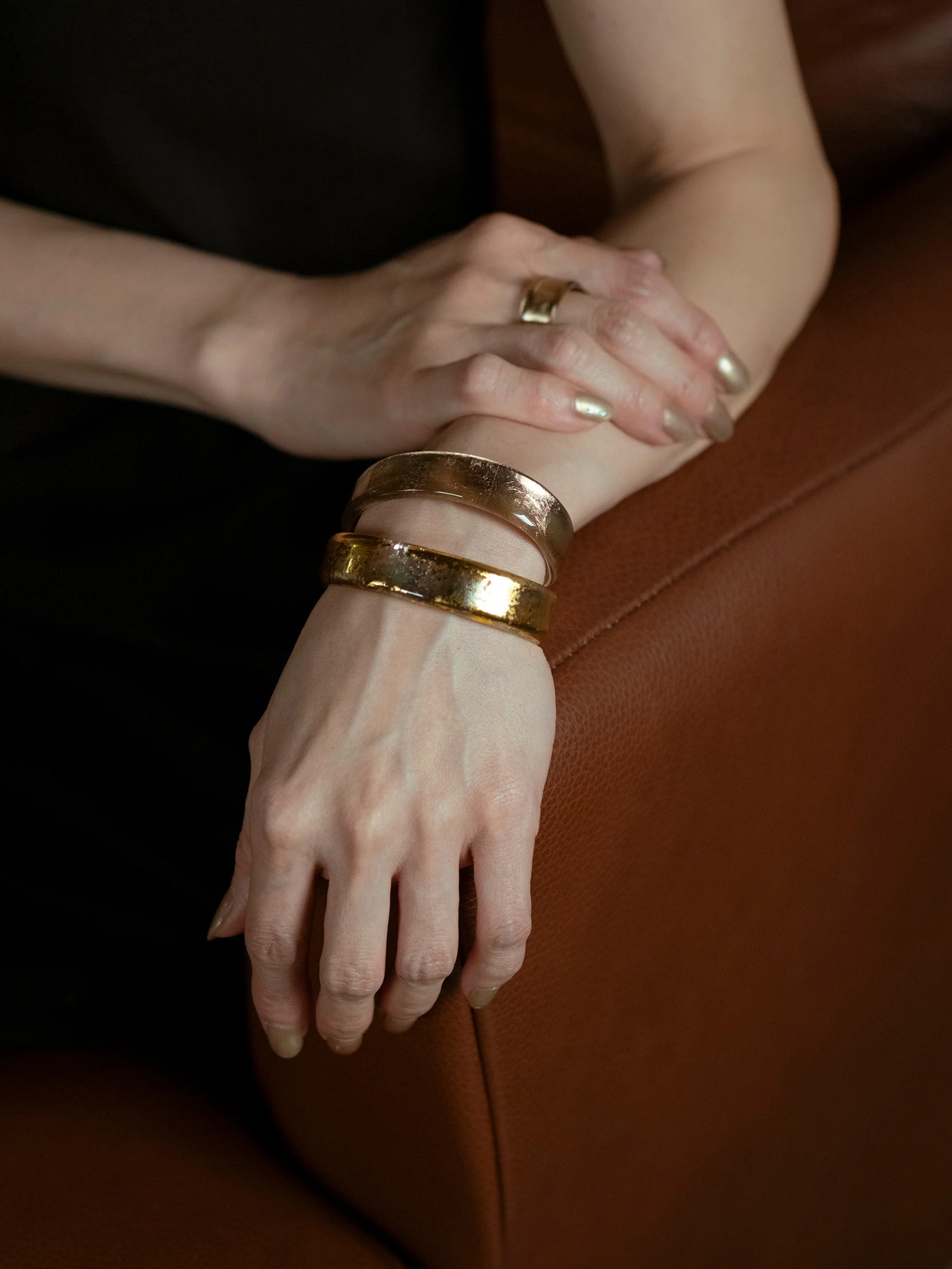 Gold Leaf Bangle by Hakuza - Image 2