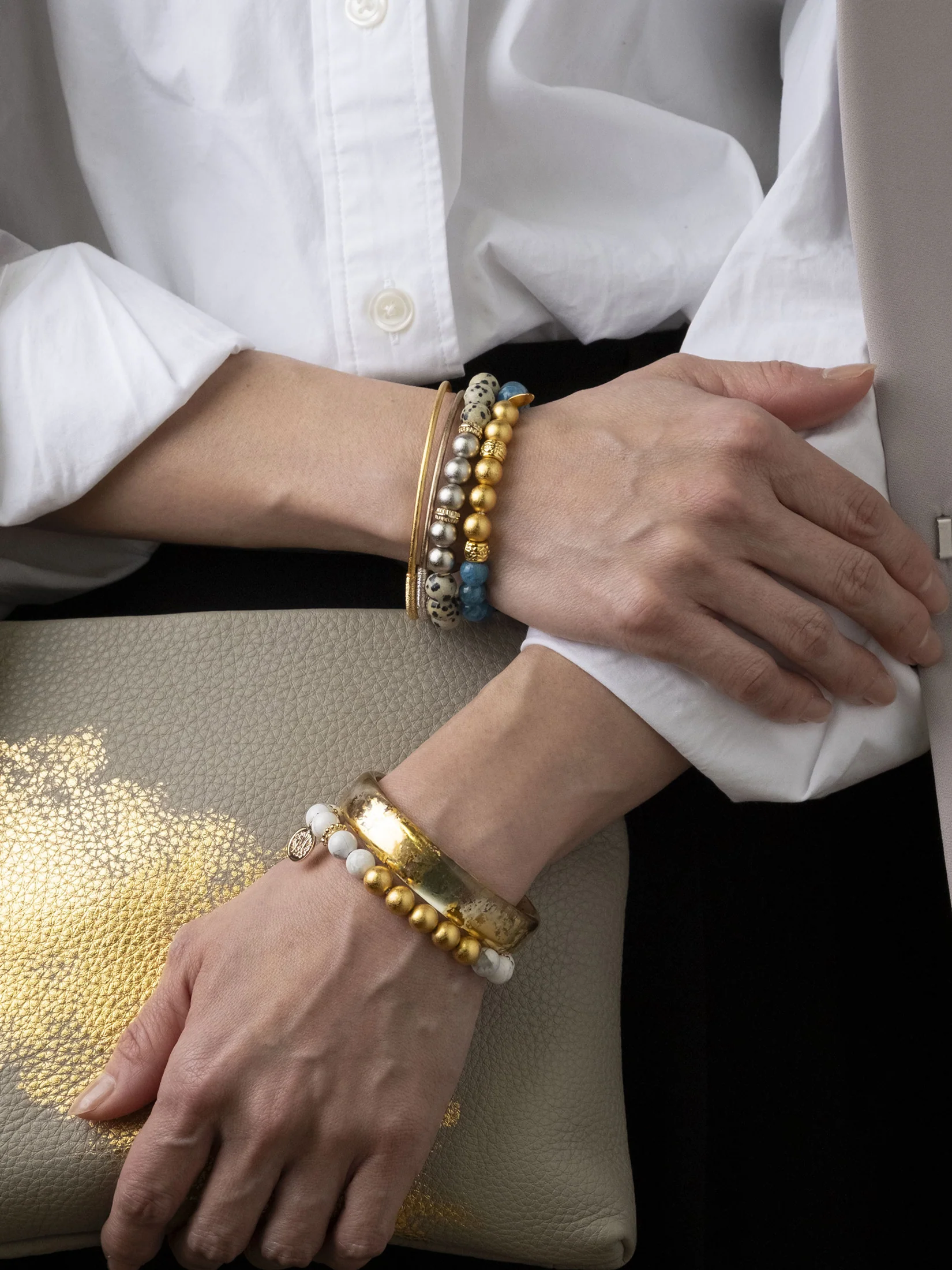 Gold Leaf Bangle by Hakuza - Image 5
