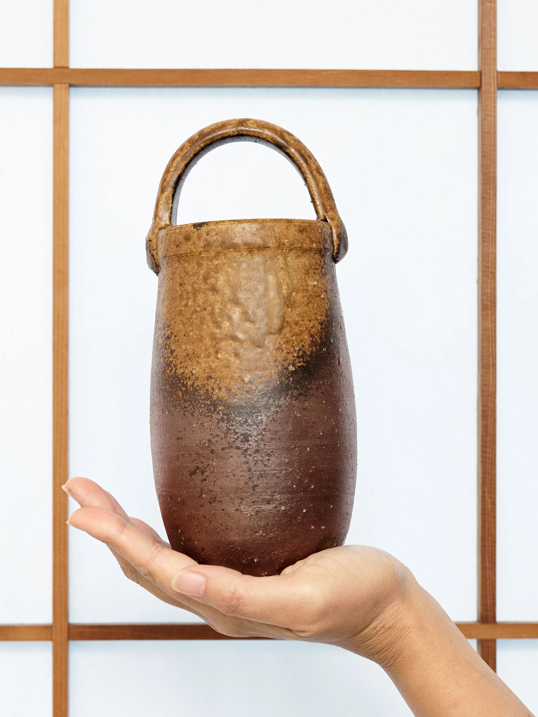 Bizen Ware Japanese Vase with Handle by Hozan - Image 8