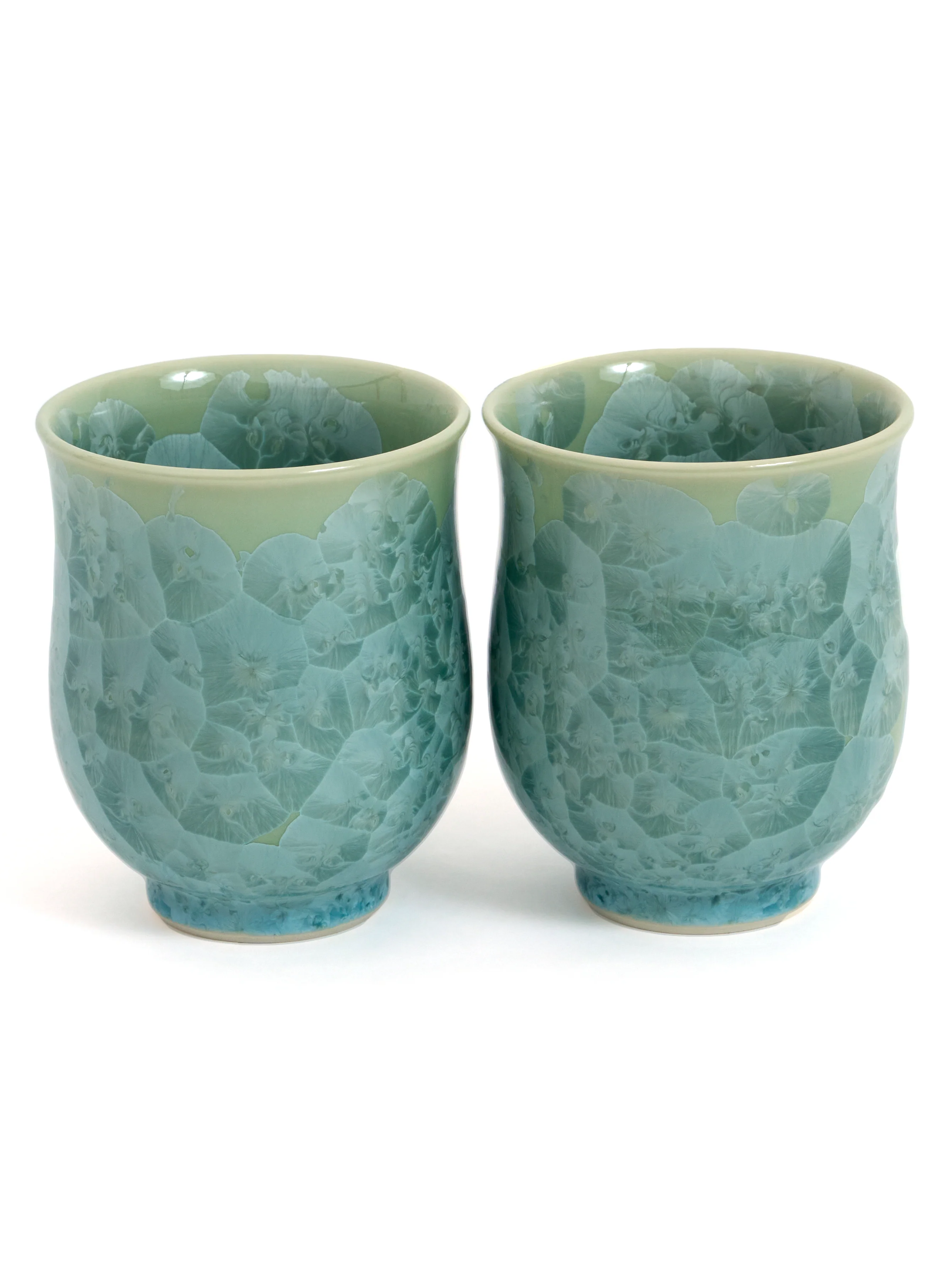Green Crystal Kyoto Ware Yunomi Teacup Set by Touan (7fl.oz/200ml) - Image 3