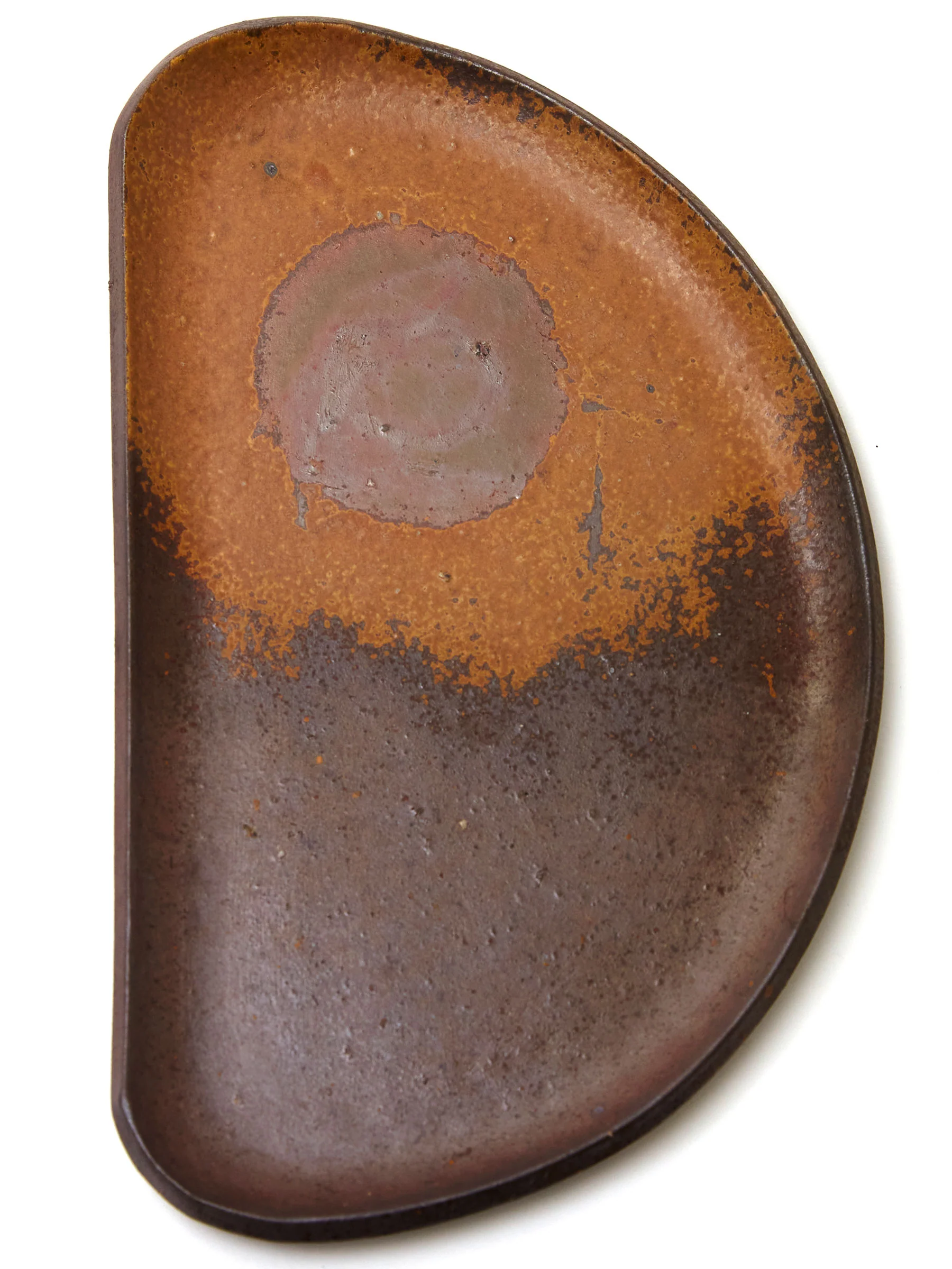 Half-Moon Bizen Ware Sushi Plate by Hozan (10"/26cm) - Image 3