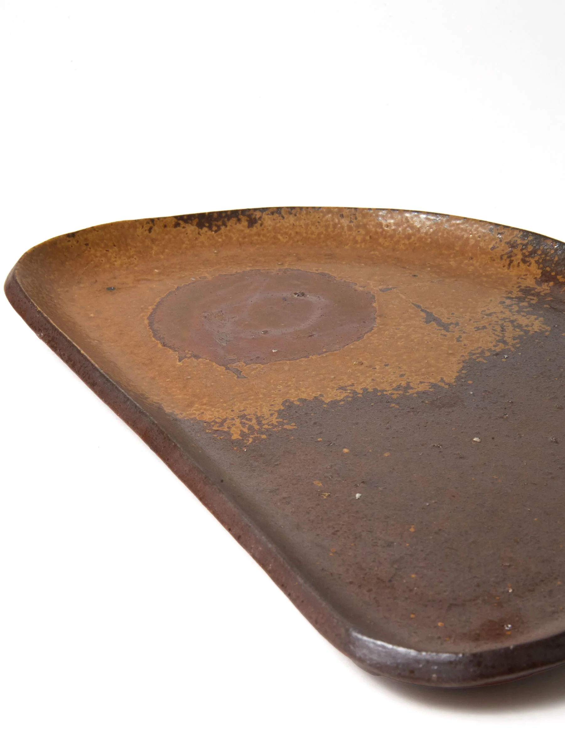 Half-Moon Bizen Ware Sushi Plate by Hozan (10"/26cm) - Image 4