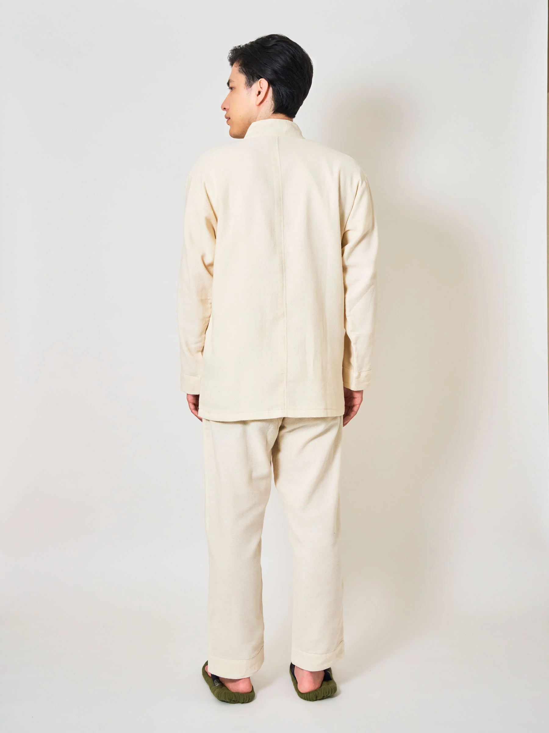 Heritage-Cut Cotton Gauze Samue Pajama Set in Ivory - Image 4
