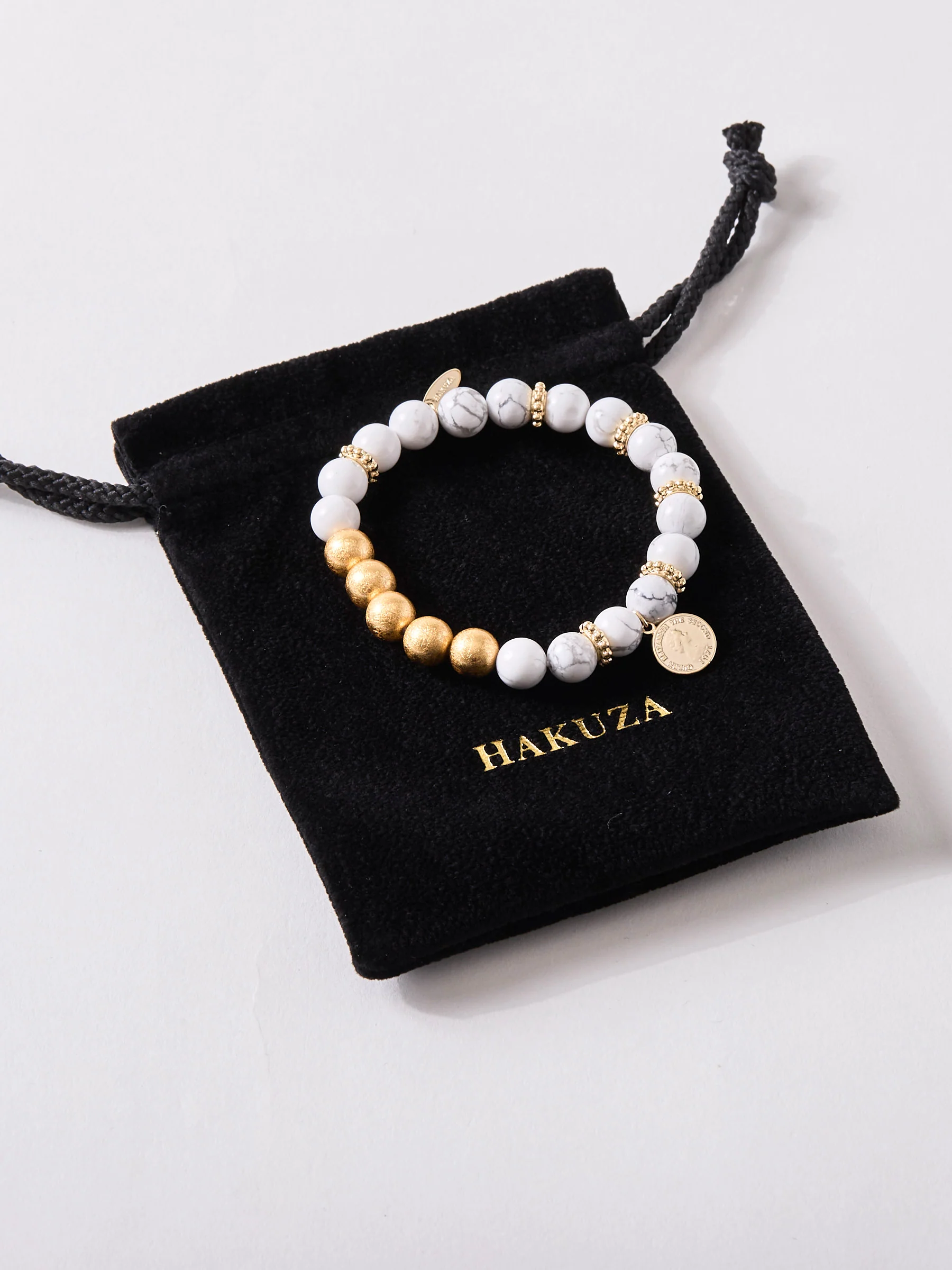 Howlite Gold Leaf Bracelet by Hakuza - Image 6