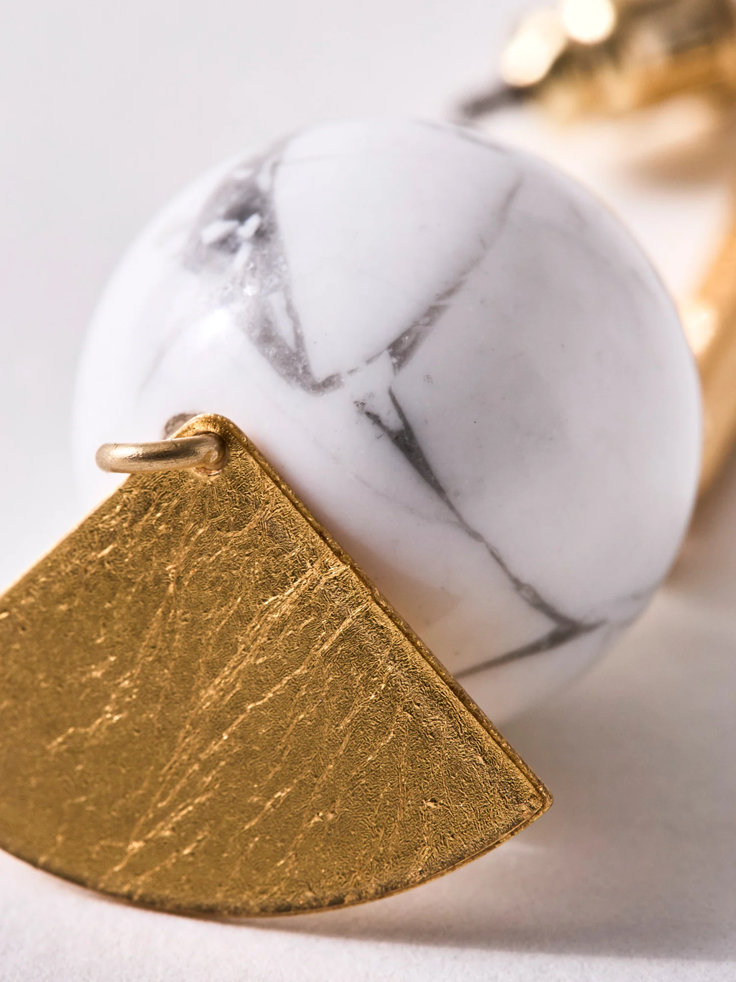 Gold Leaf Howlite Earrings by Hakuza - Image 4