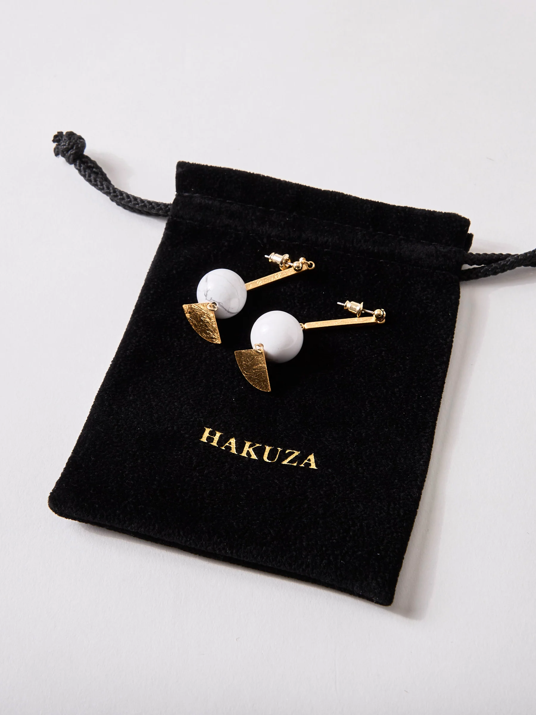 Gold Leaf Howlite Earrings by Hakuza - Image 5