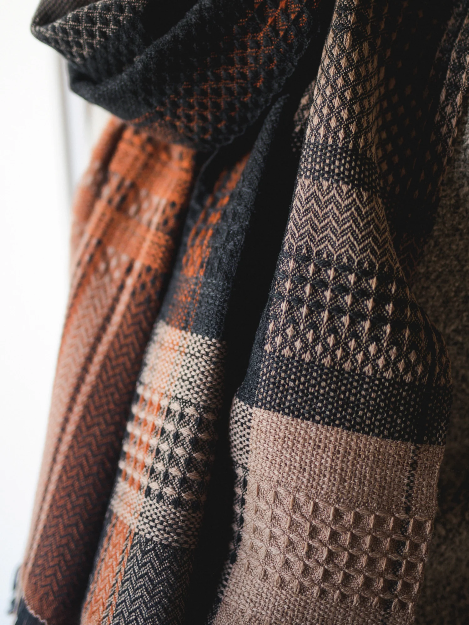 Imabari Artisanal Weave Wool Scarf - Autumn Clay - Image 4