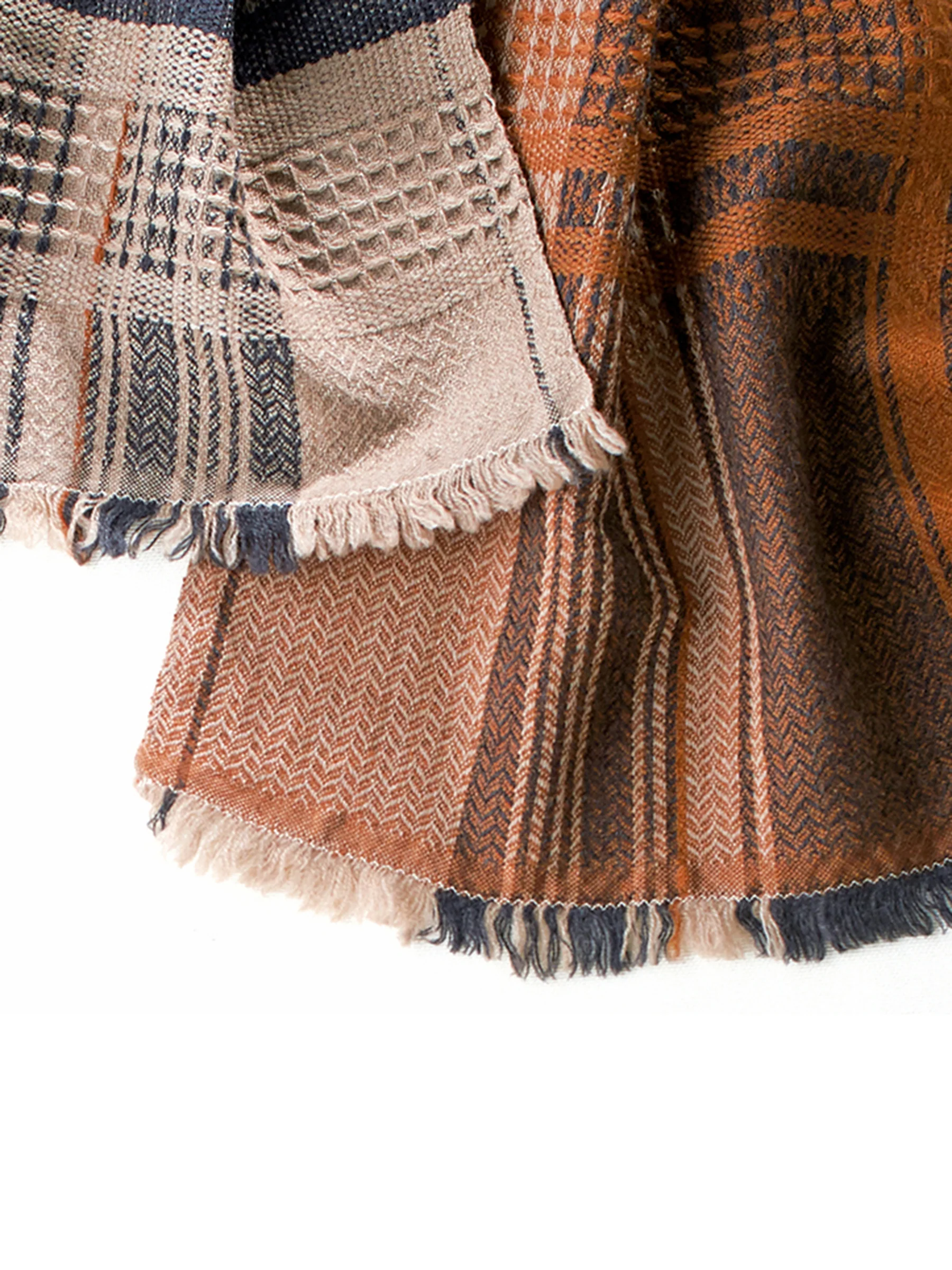 Imabari Artisanal Weave Wool Scarf - Autumn Clay - Image 5