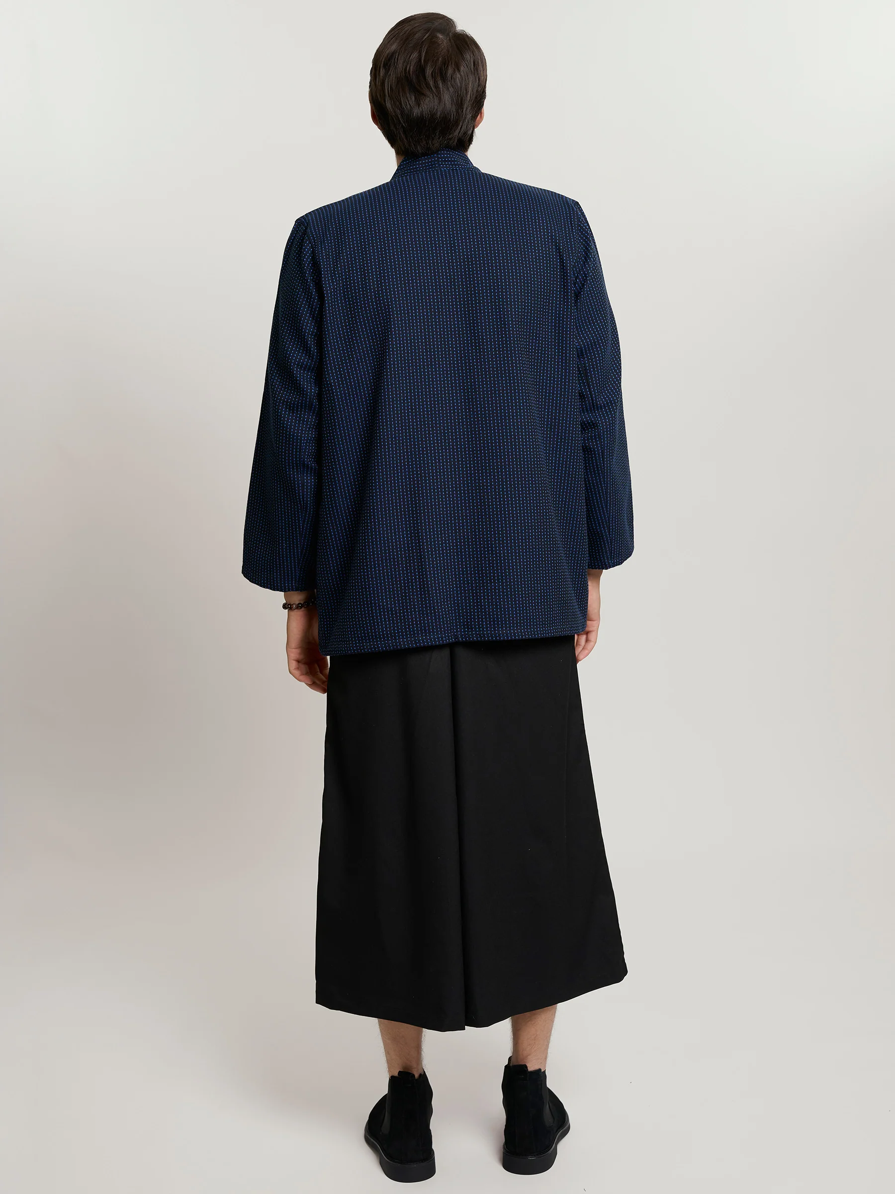 Indigo Sashiko Haori Kimono Jacket by Mikeshi - Image 4