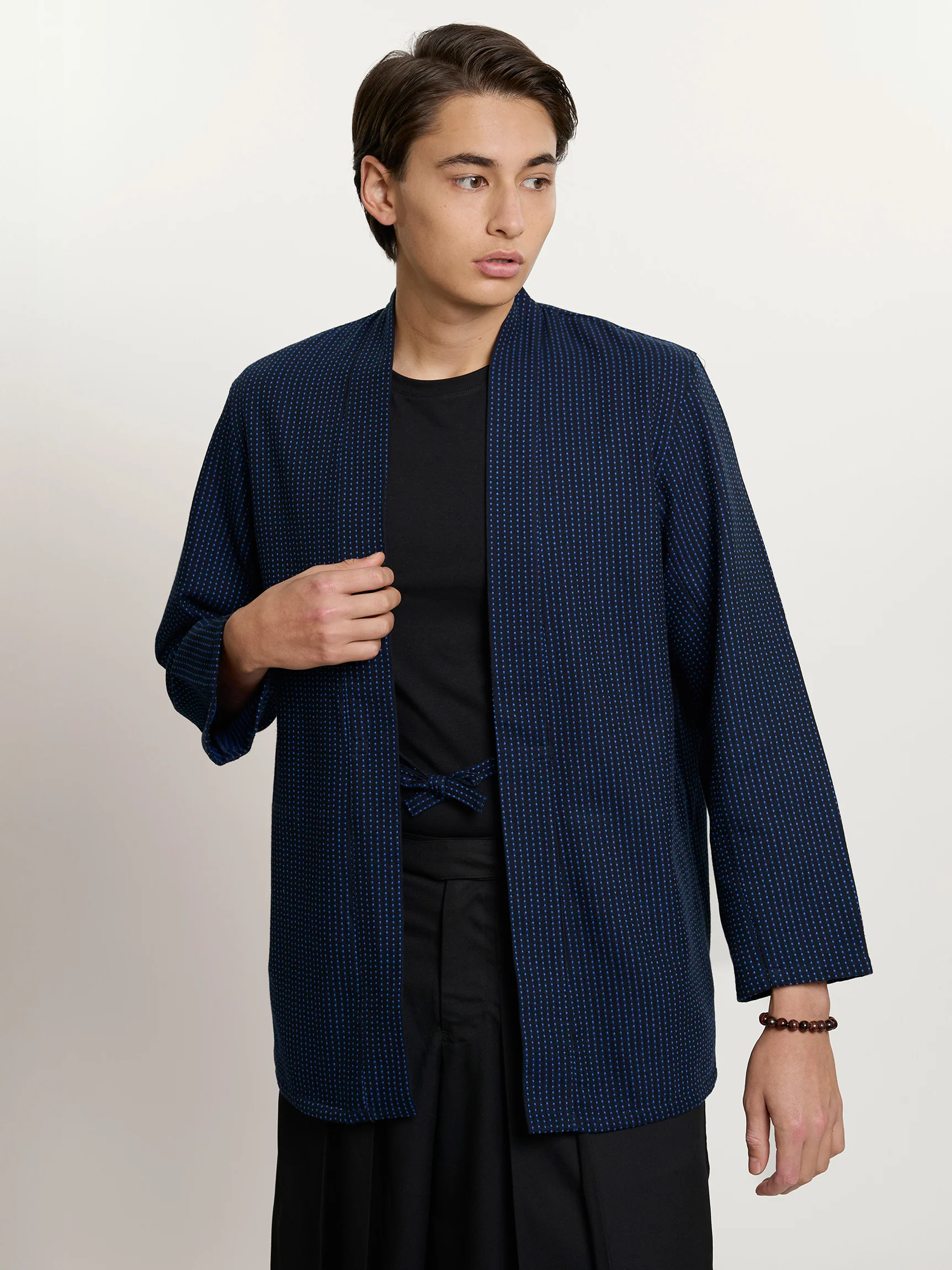 Indigo Sashiko Haori Kimono Jacket by Mikeshi - Image 5