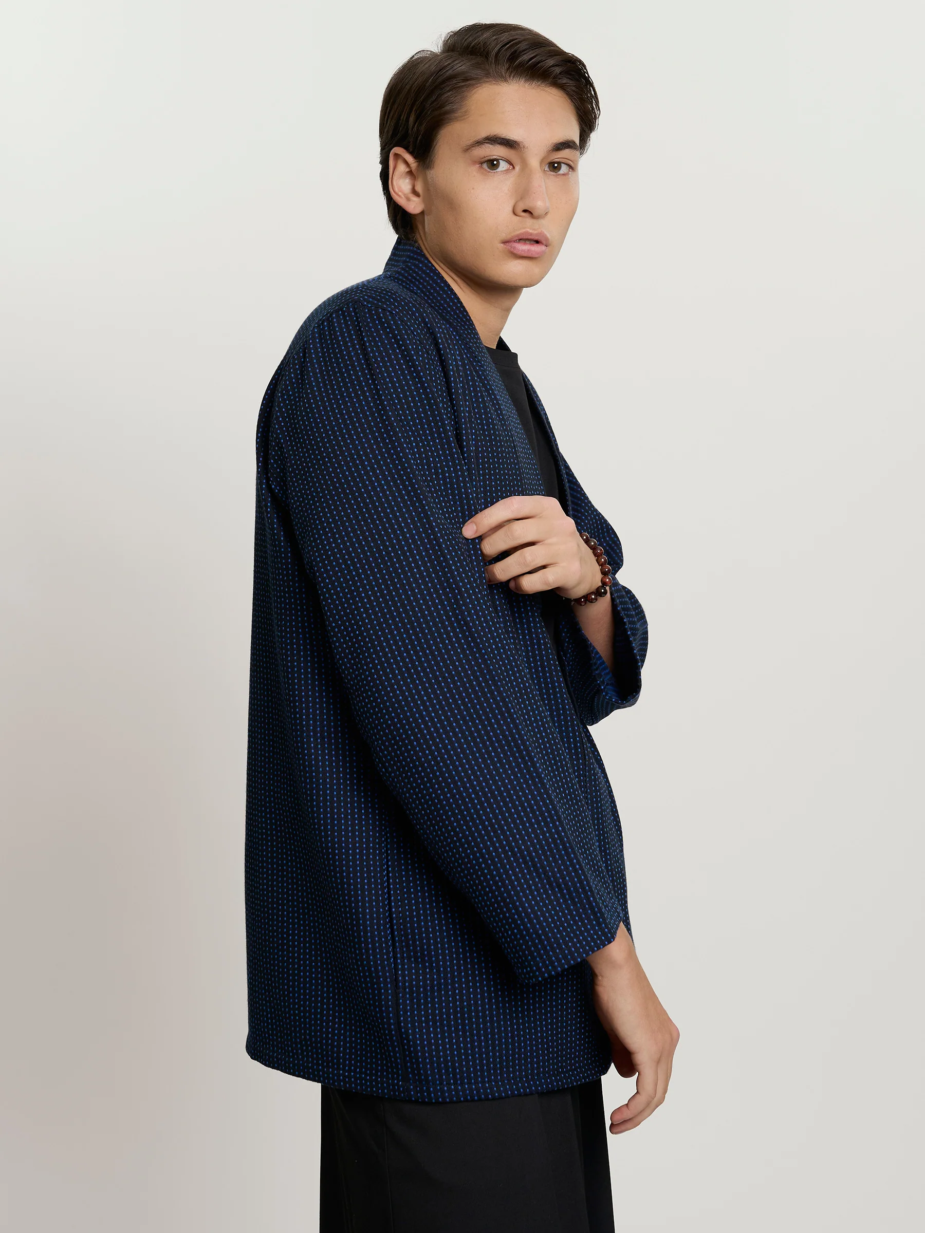 Indigo Sashiko Haori Kimono Jacket by Mikeshi - Image 6