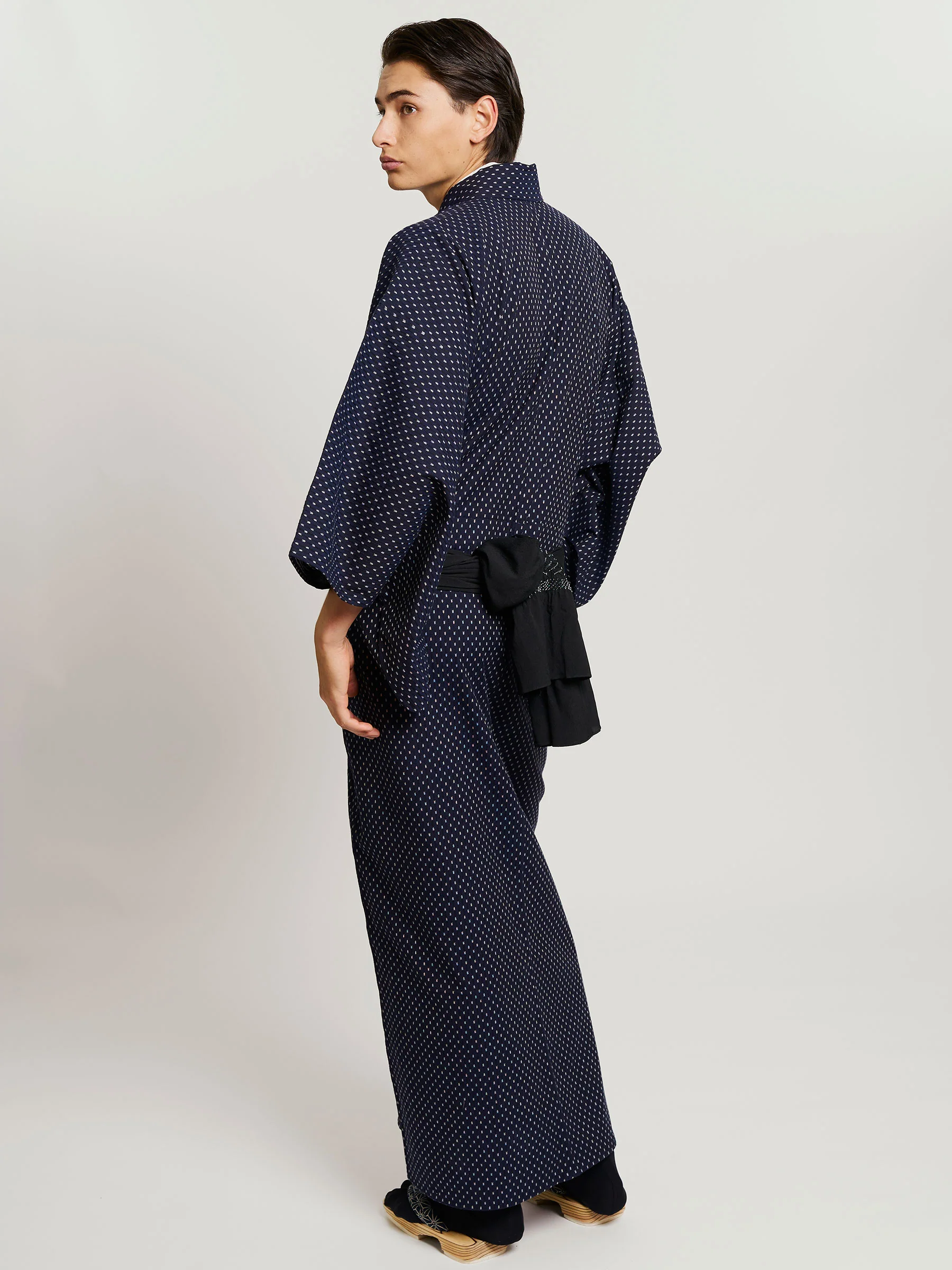Indigo Rain Woven Cotton Kimono by Mikeshi - Image 4