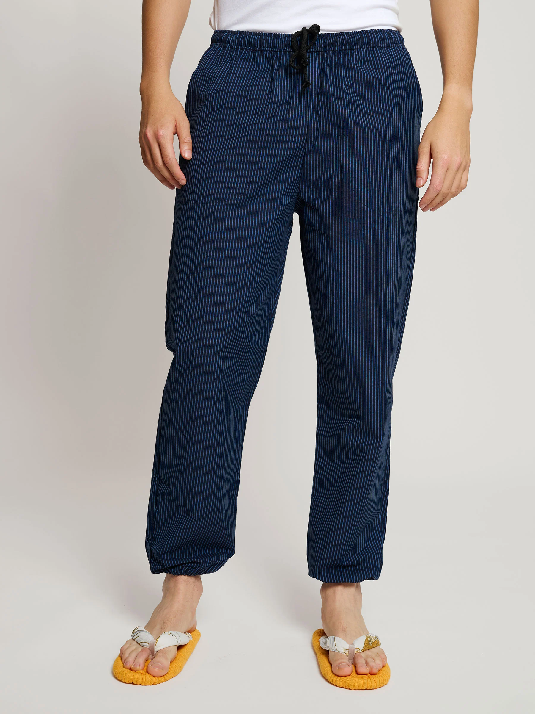 Monpe Men’s Cotton Lounge Pants in Indigo Weave - Image 3