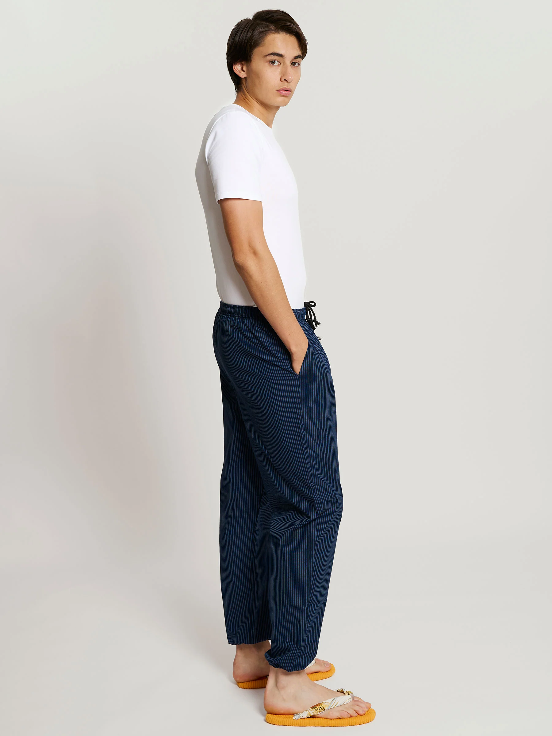 Monpe Men’s Cotton Lounge Pants in Indigo Weave - Image 4