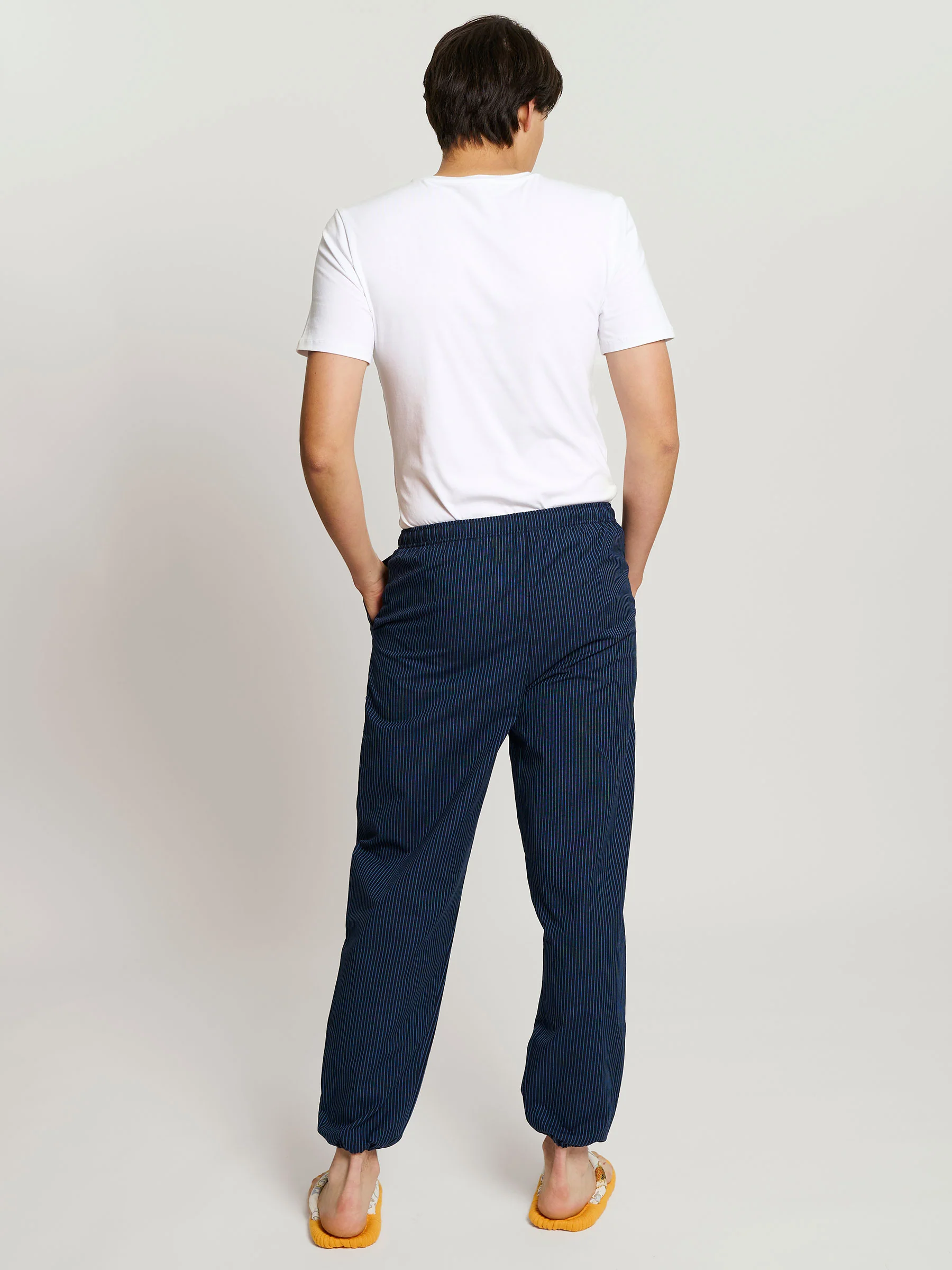 Monpe Men’s Cotton Lounge Pants in Indigo Weave - Image 5
