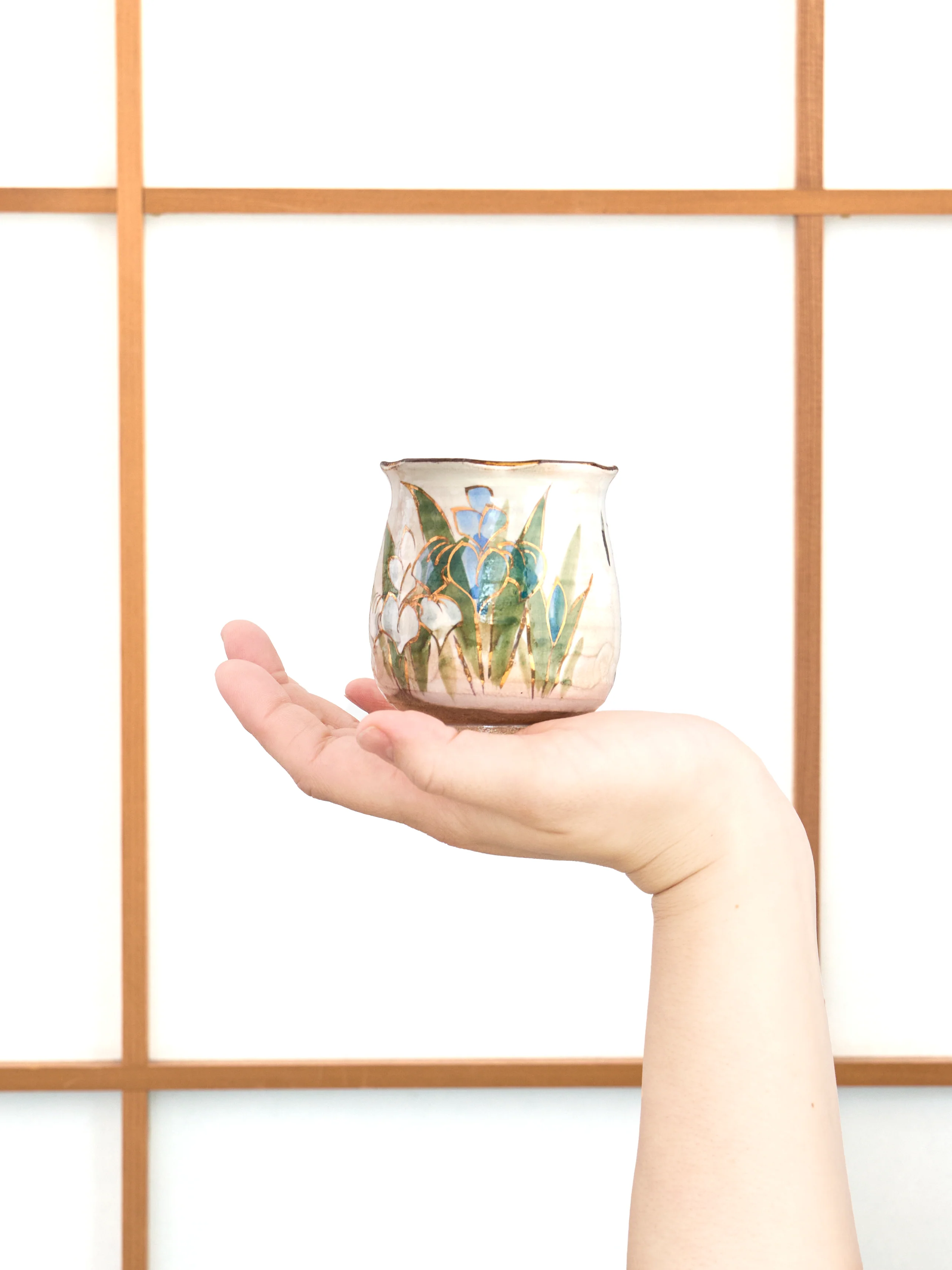 Iris Kyoto Ware Yunomi Teacup Set by Shunzan - Image 10