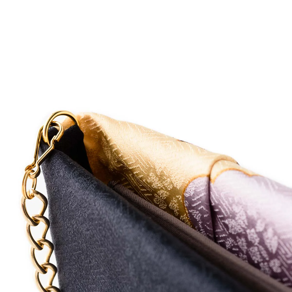 Kyo-Yuzen Silk Clutch in Lilac - Image 8