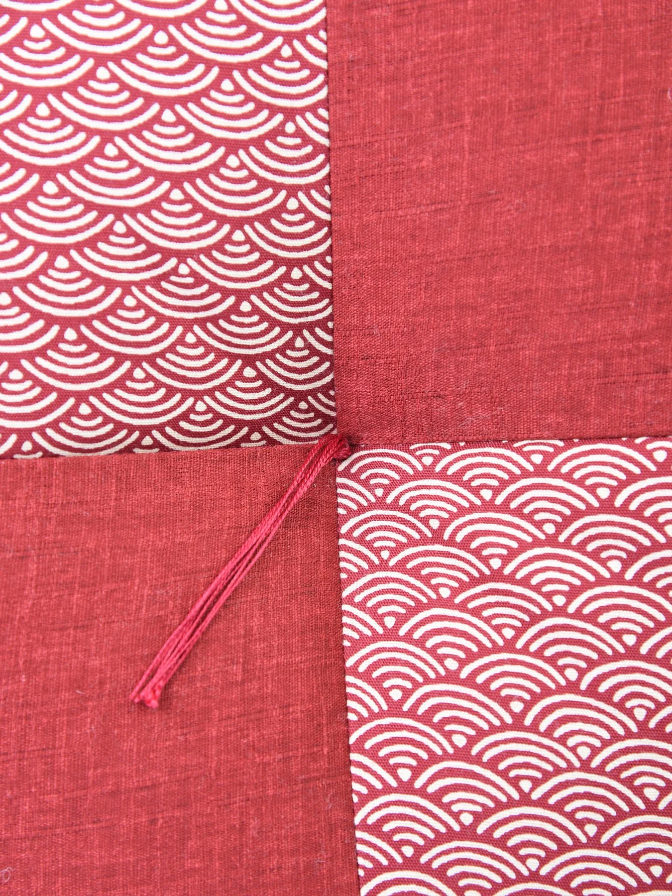 Seigaiha Red Zafu Cushion - Image 5