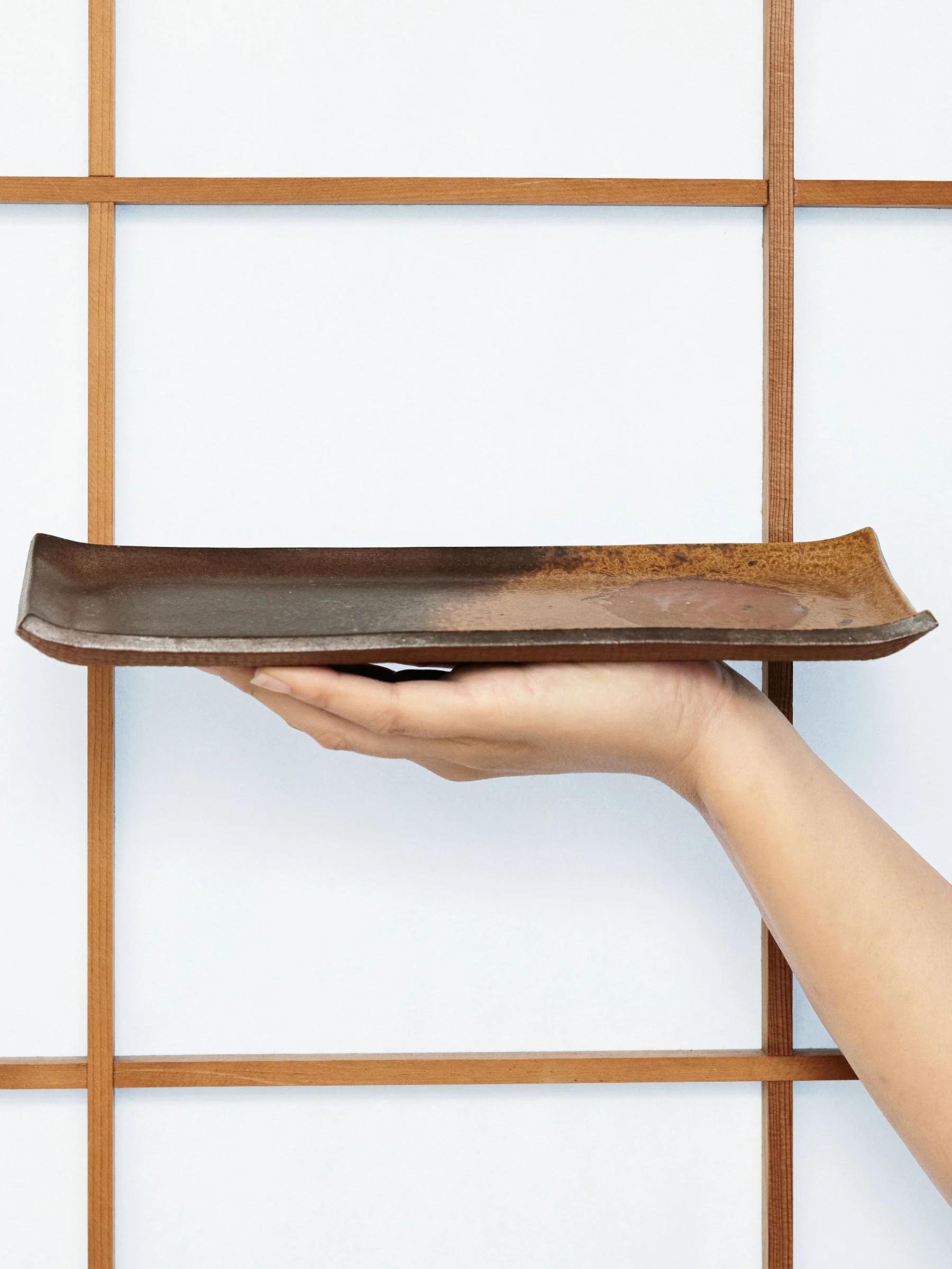 Long Bizen Ware Sushi Platter by Hozan (11"/27cm) - Image 9