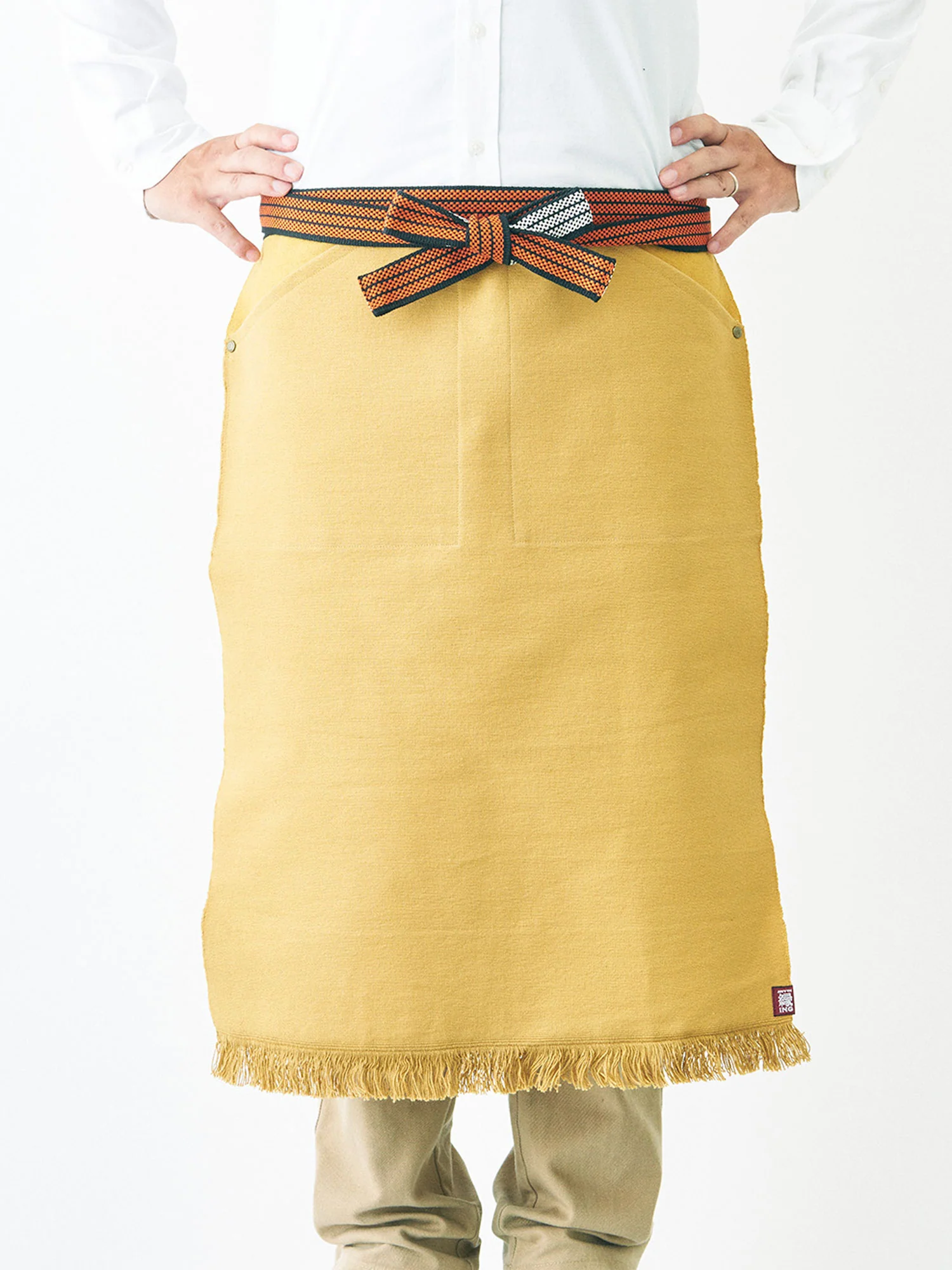 Japanese Maekake Apron in Saffron - Image 2