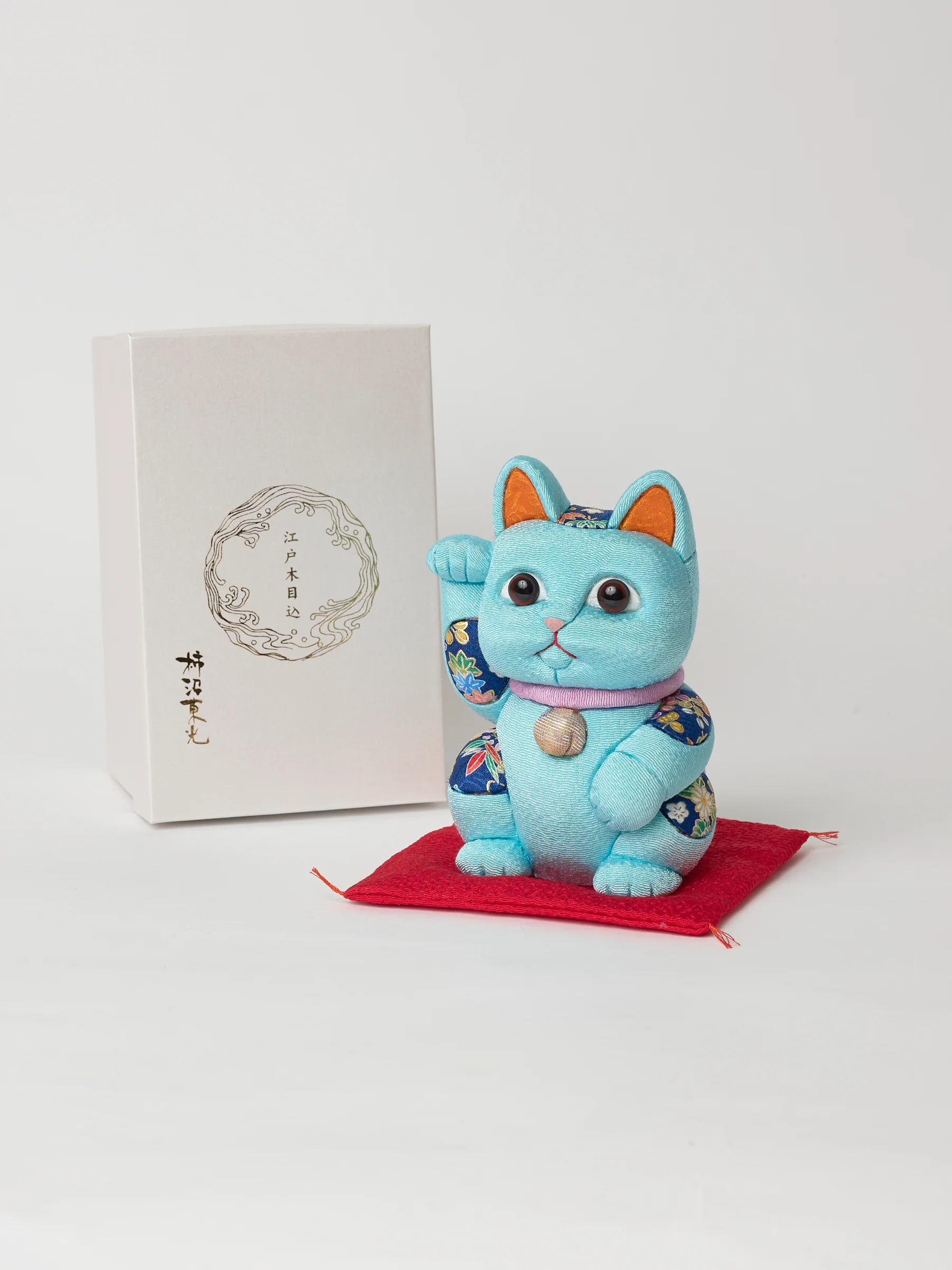 Maneki Neko Lucky Cat in Blue - Image 3