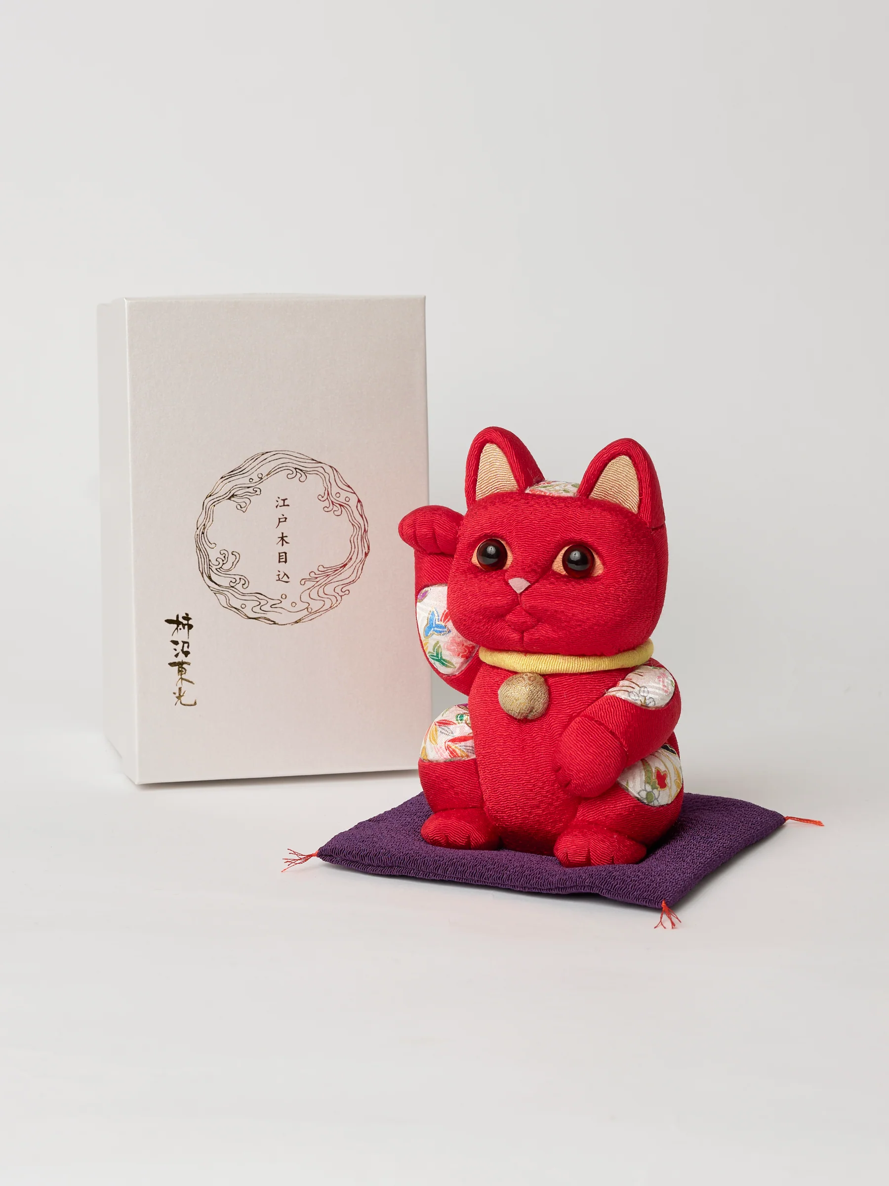 Maneki Neko Lucky Cat in Red - Image 3