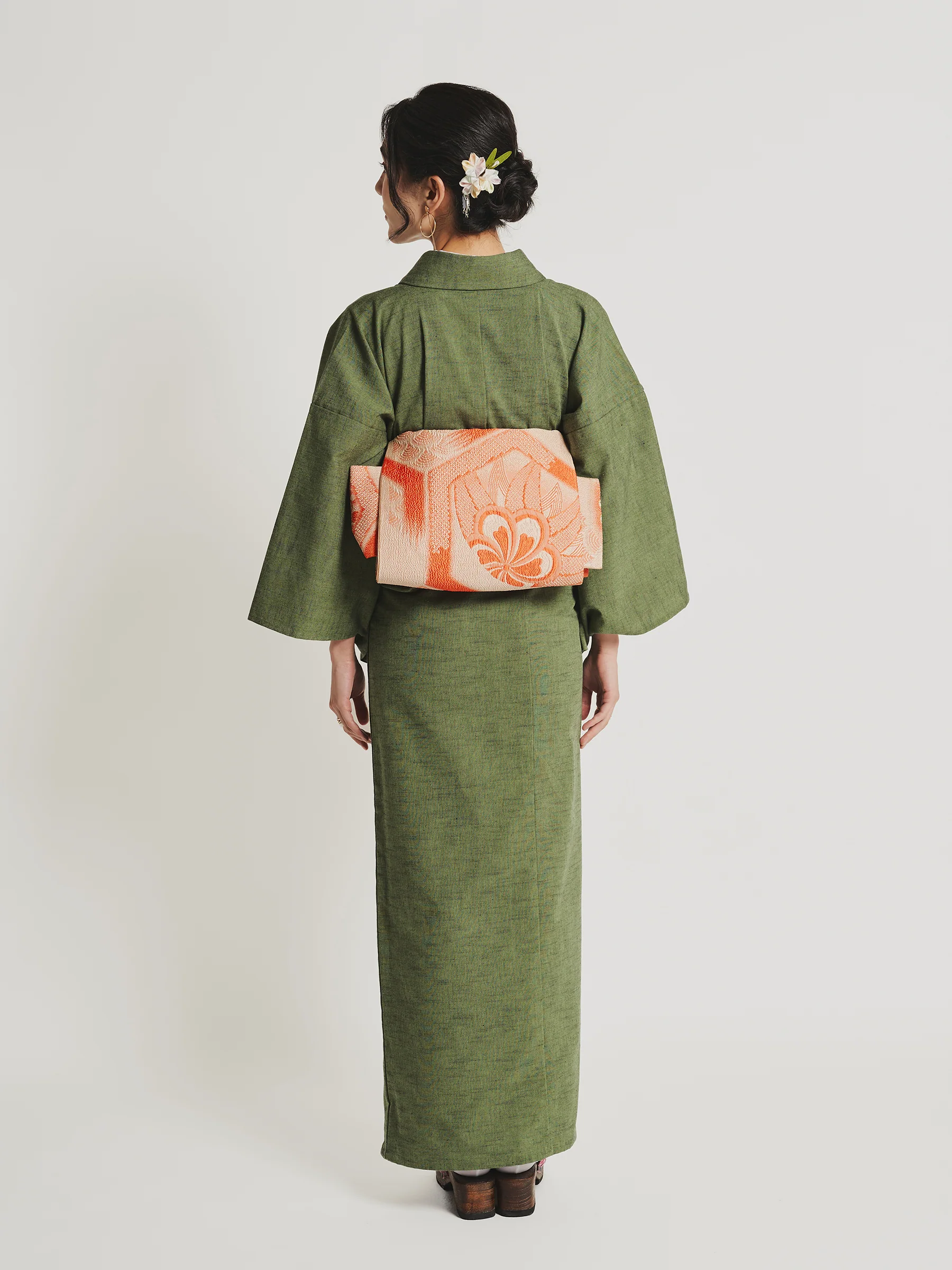 Matcha Green Kurume Cotton Kimono - Image 4